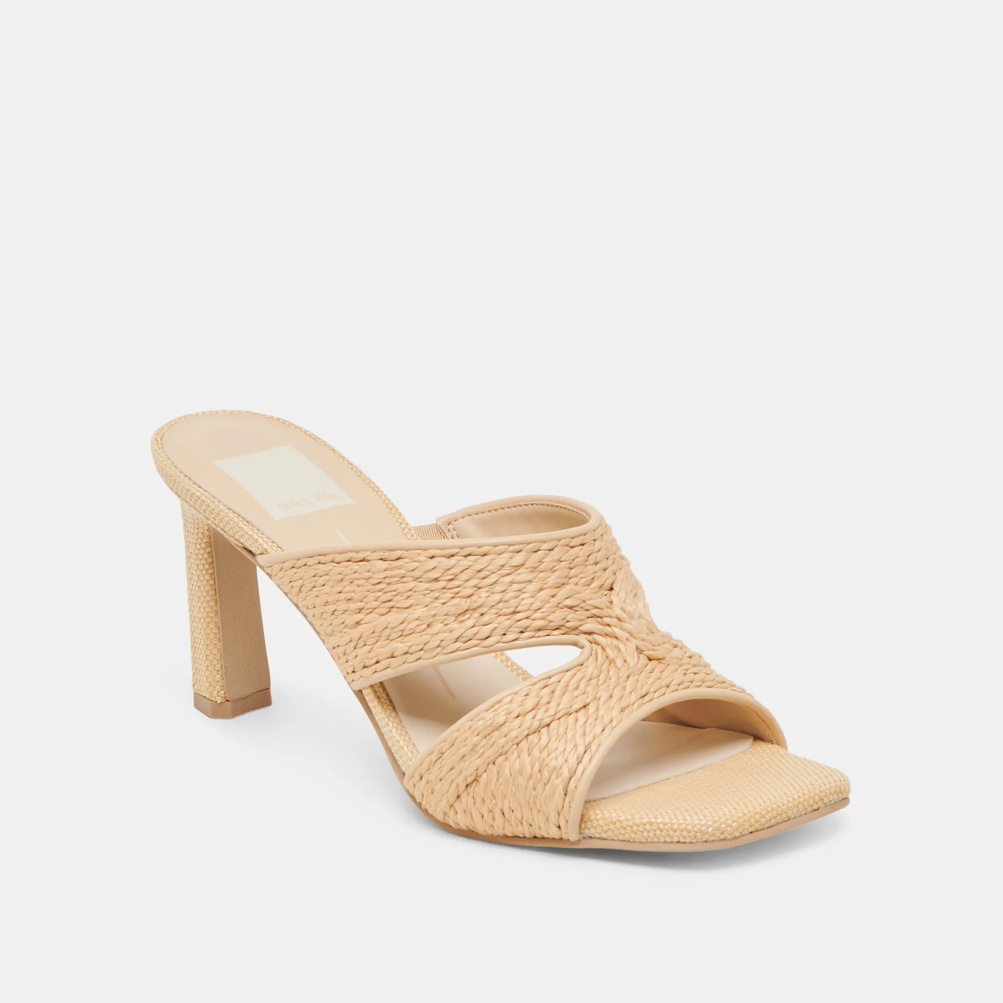 Smooth Finish GITEL WIDE HEELS LT NATURAL RAFFIA