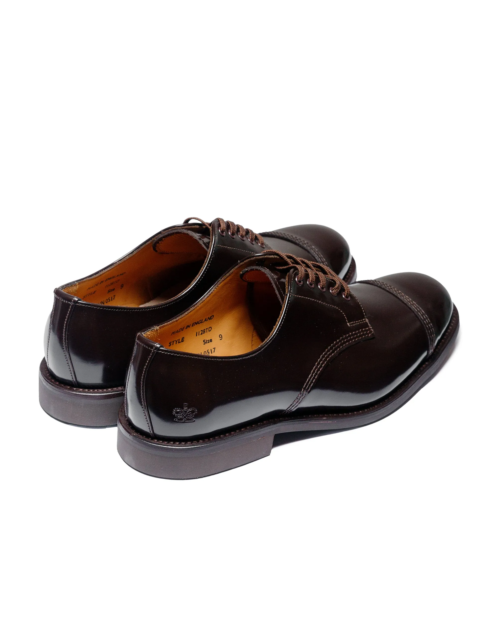 Sanders 1128TD Military Derby Shoe Ebony Brown Anti   Slip Feature Transit Wear