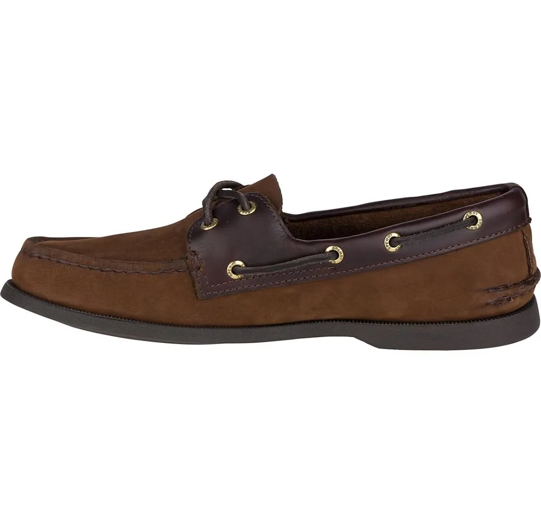 Soft Support Sperry Men's Authentic Original Leather Boat Shoe Brown Nubuck