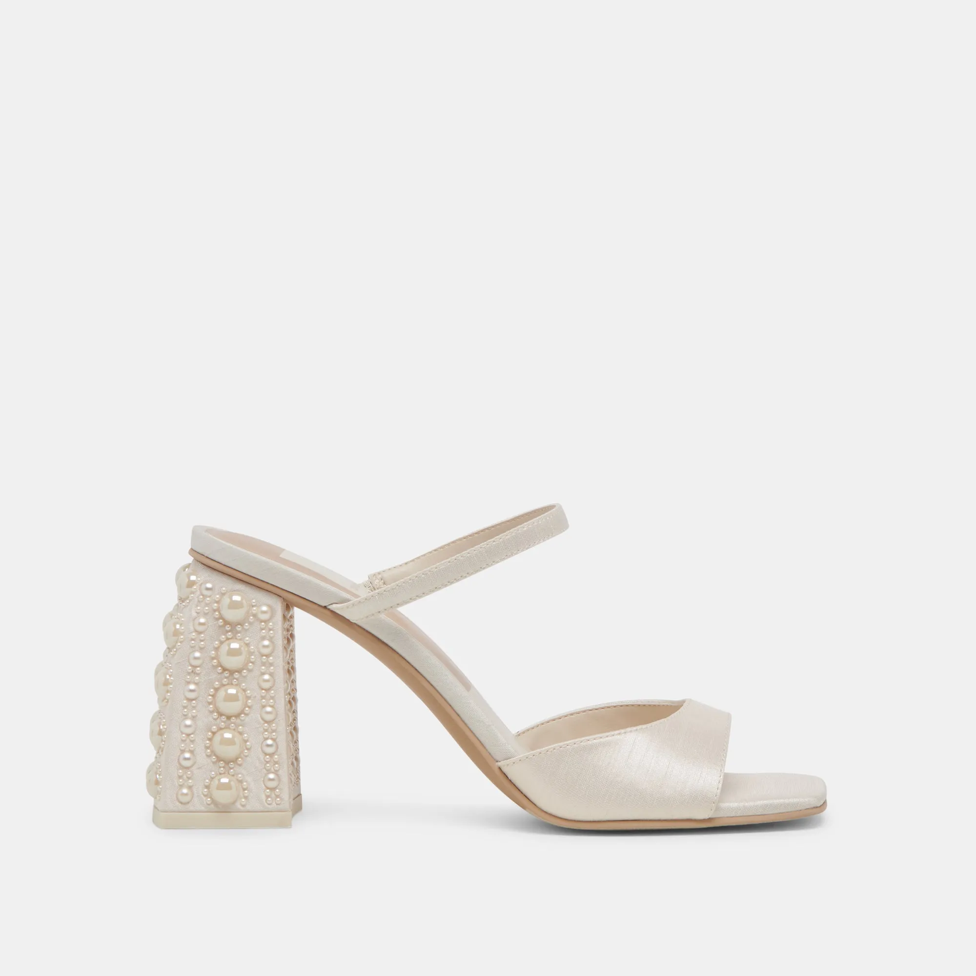 JEMMY PEARL HEELS VANILLA SILK Leather Insole