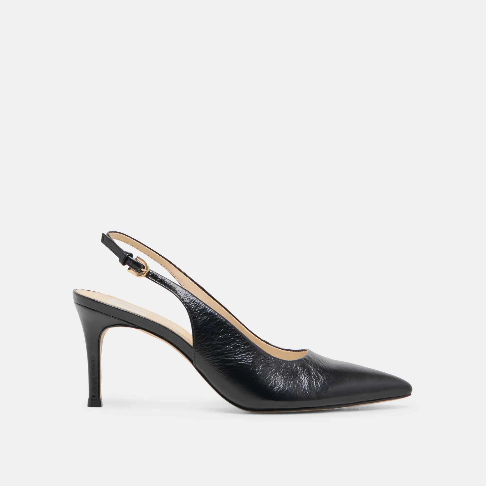 ELASI HEELS BLACK LEATHER Floral Design Heels