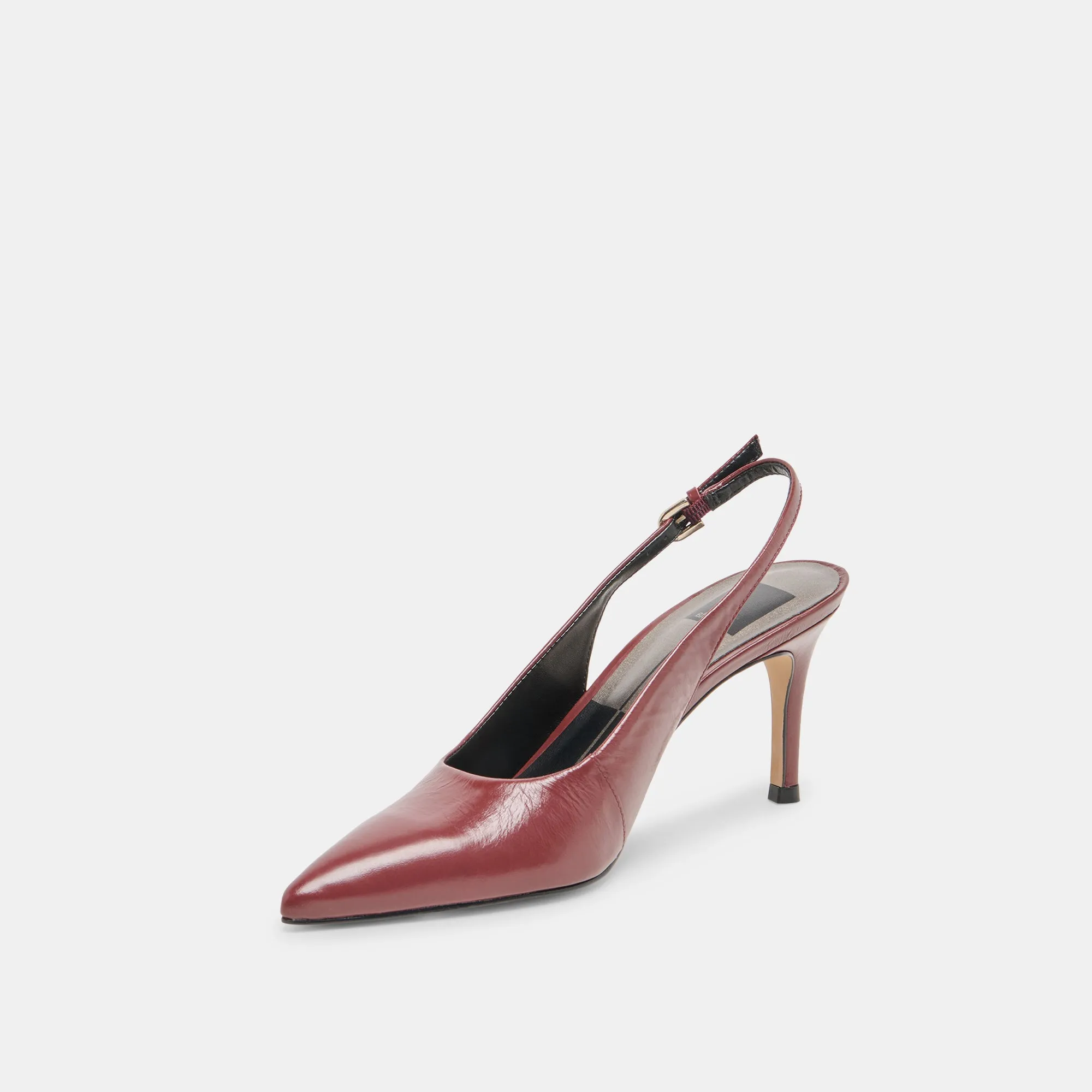 ELASI HEELS OXBLOOD CRINKLE PATENT Glittery Pumps Supportive Fit