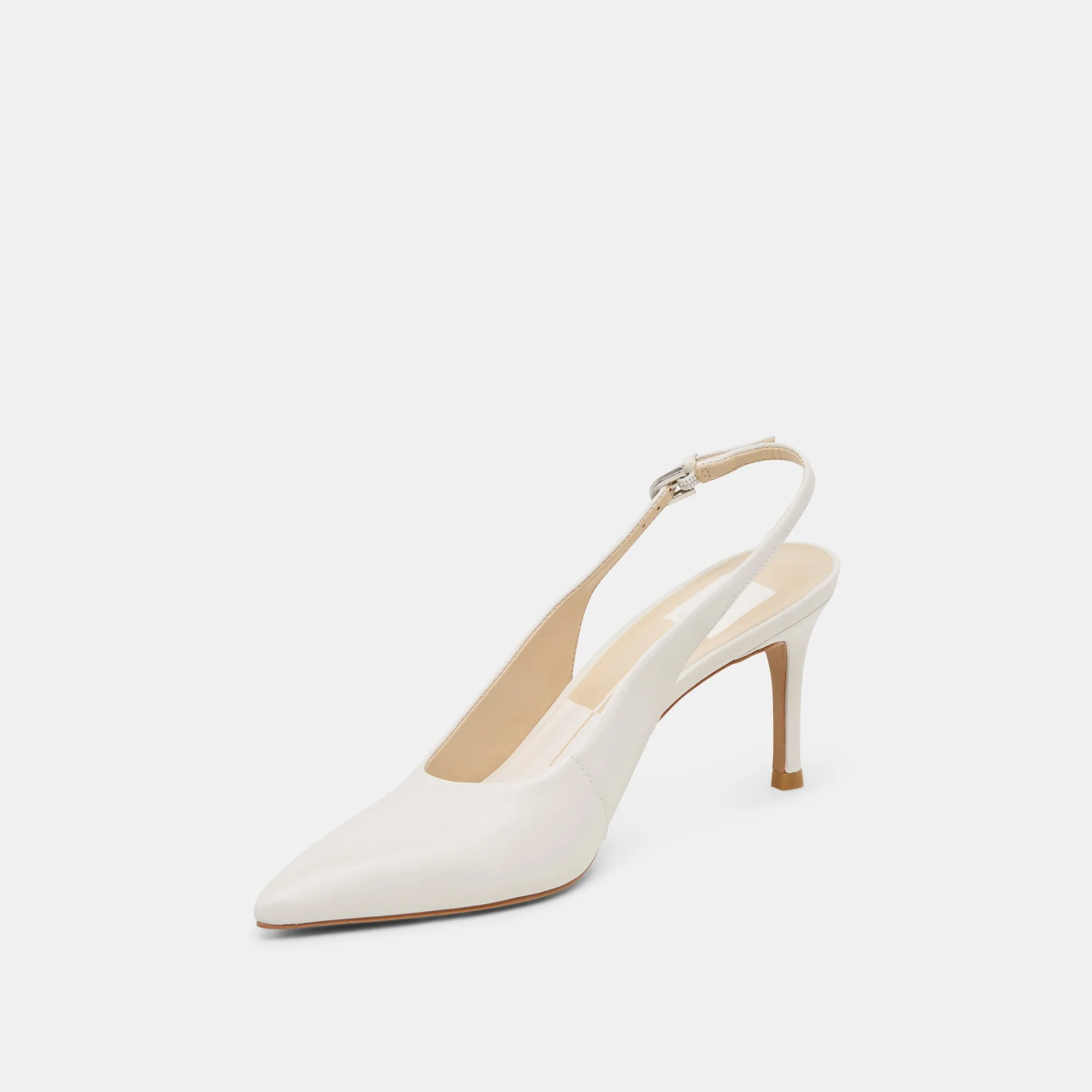 Luxury Pumps for Weddings Stable Fit ELASI HEELS WHITE LEATHER