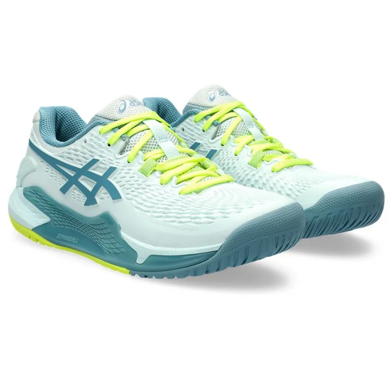 Asics Gel Resolution 9 Womens Tennis Shoes -Soothing Sea / Gris Blue Everyday Use Good Traction