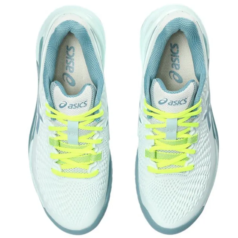 Asics Gel Resolution 9 Womens Tennis Shoes -Soothing Sea / Gris Blue Casual Comfort Streamlined Fit