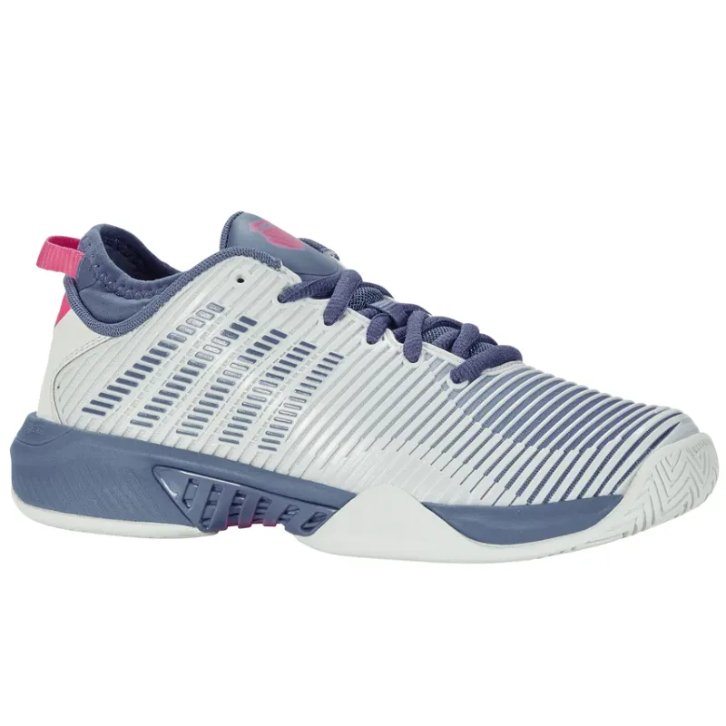 K Swiss Hypercourt Supreme AC Womens Tennis Shoes - Blue Blush/Infinity/Carmine Rose Tread Pattern