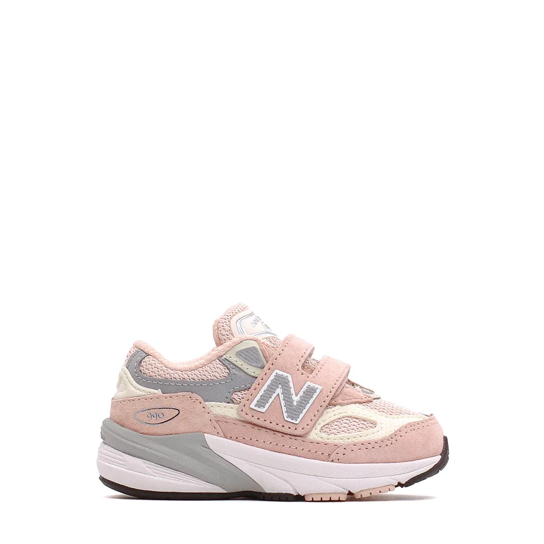 Warm-up anti - fungal lining shoes New Balance Infant 990v6 Wide Hook and Loop Pink Haze IV990PK6-WIDE