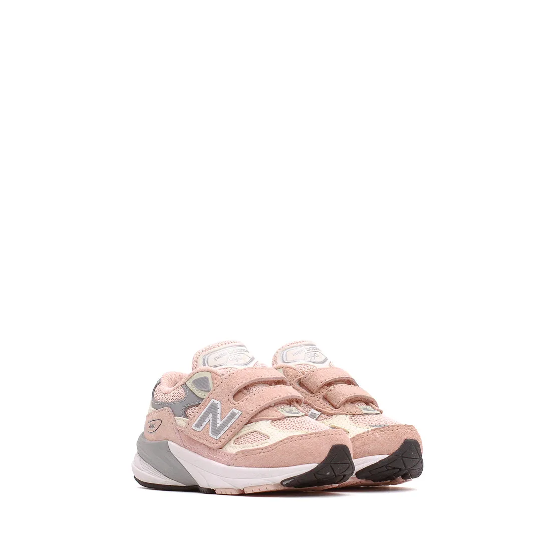 spandex - upper shoes Instant Comfort New Balance Infant 990v6 Wide Hook and Loop Pink Haze IV990PK6-WIDE