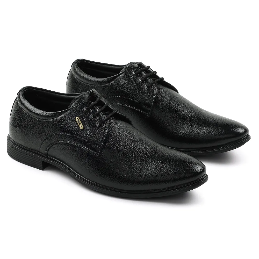 Travel Step Canvas Upper Fortune Black Formal Lacing Derby Shoes For Men HOL-130E By Liberty