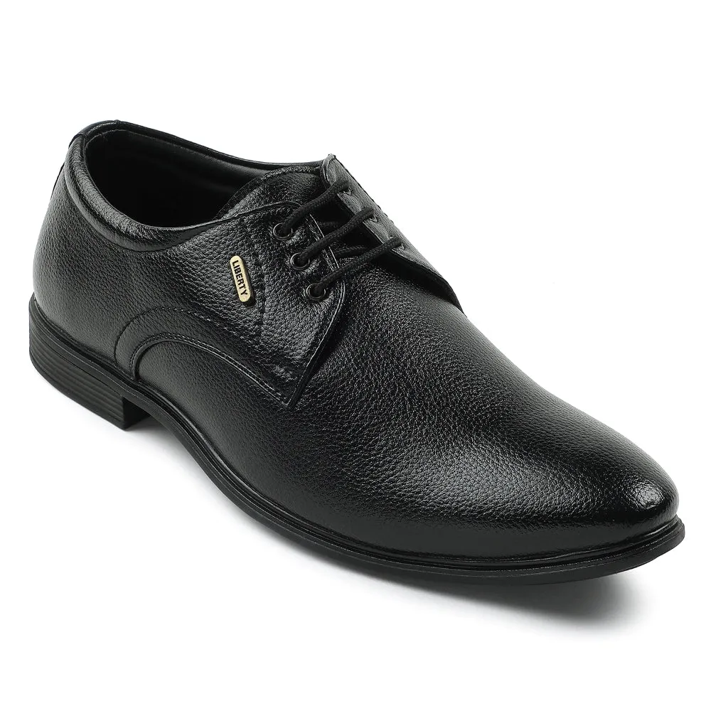Fortune Black Formal Lacing Derby Shoes For Men HOL-130E By Liberty Balanced Form