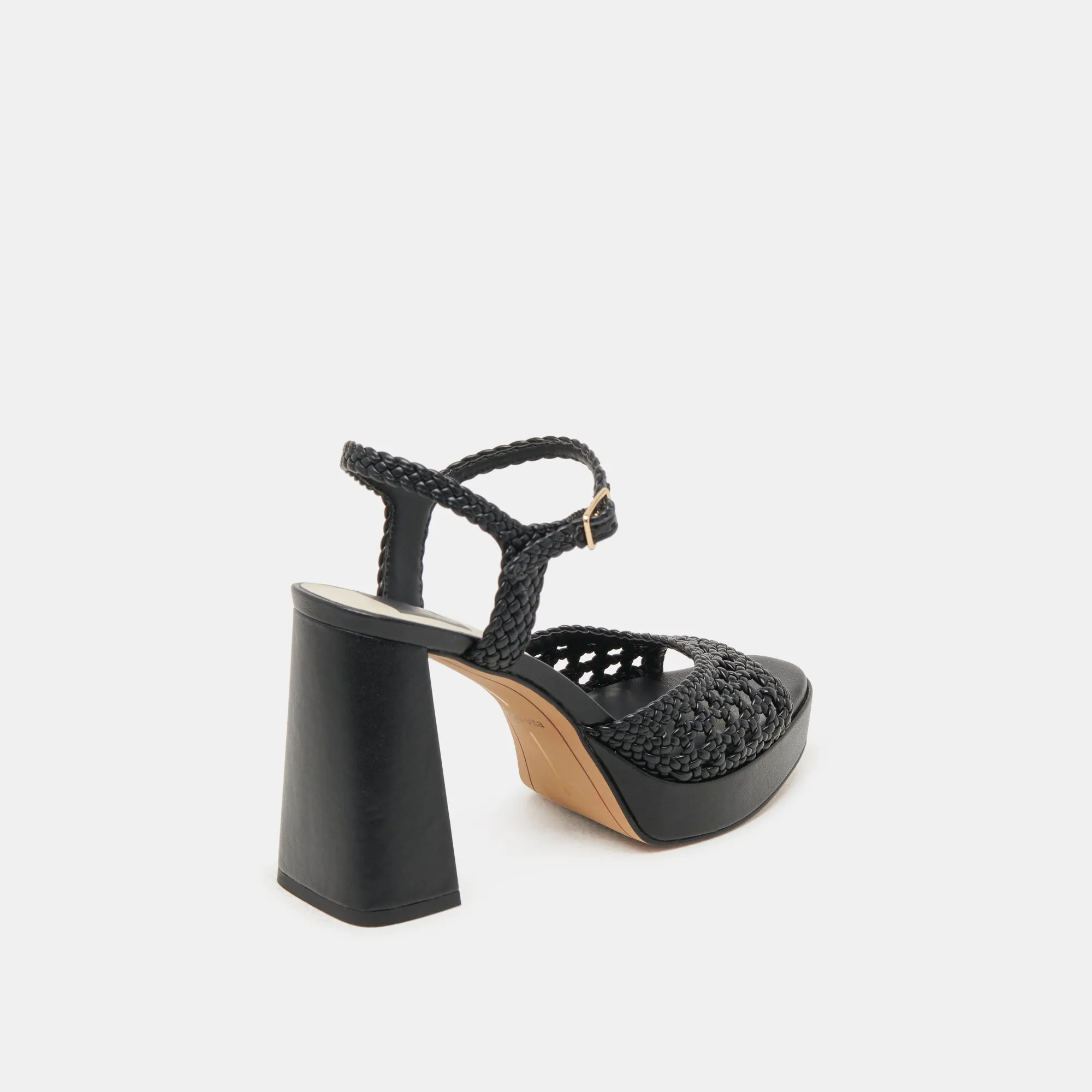 Pointed Pumps Smart Casual Heels PEYTEN WIDE HEELS BLACK WOVEN STELLA