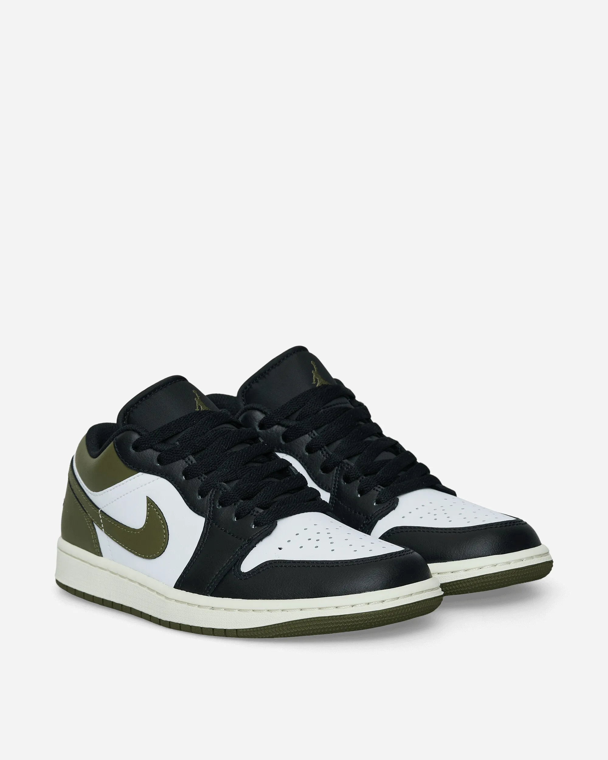 Air Jordan 1 Low Sneakers Black / Medium Olive Synthetic Upper