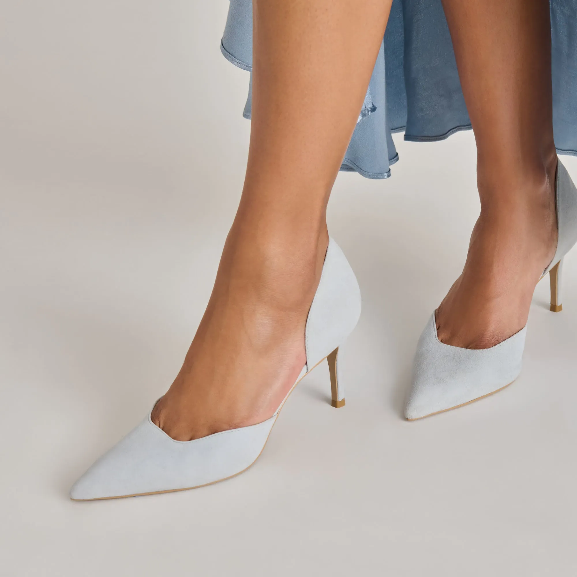 Wedding Heels for Bridesmaids ELOY HEELS LIGHT BLUE SUEDE