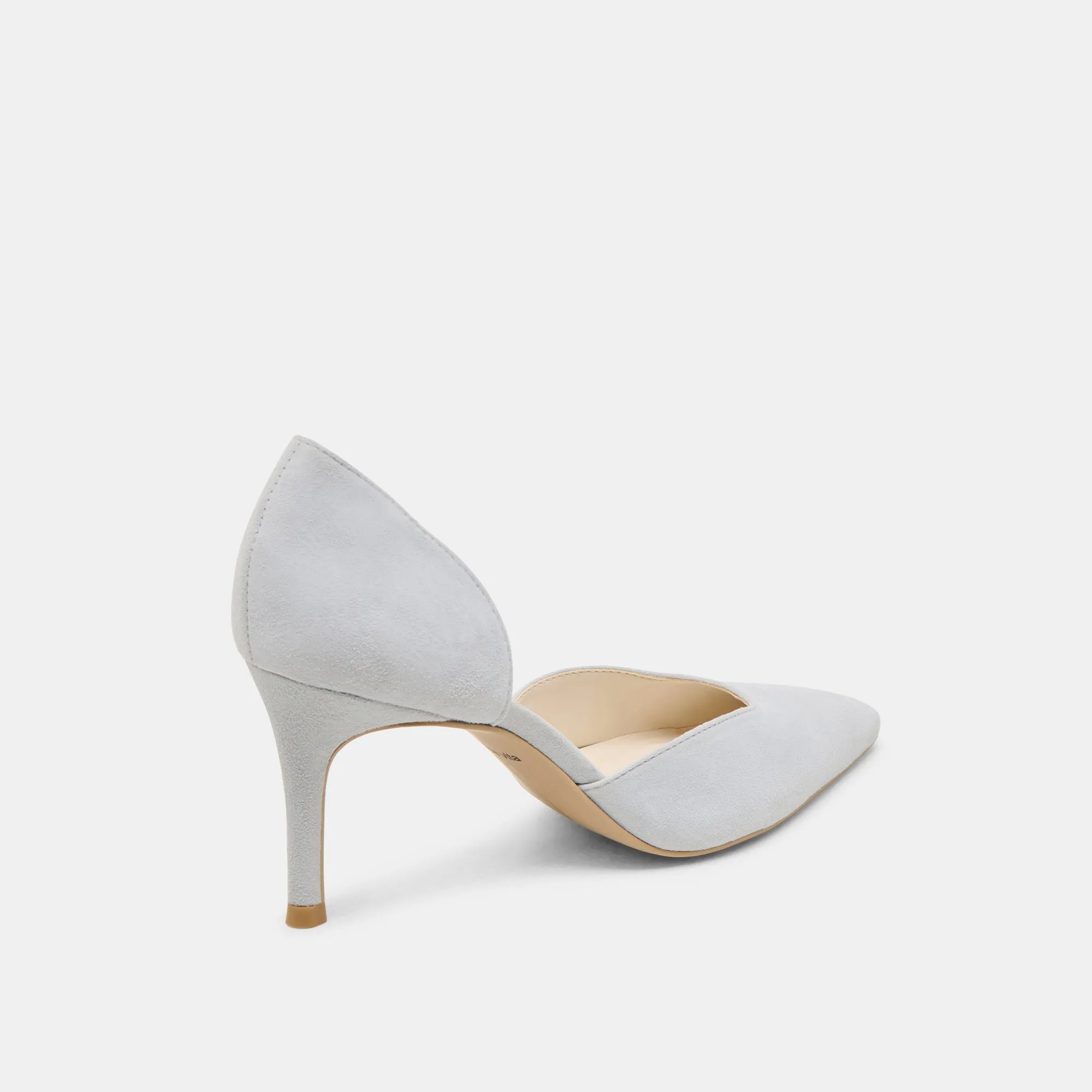 ELOY HEELS LIGHT BLUE SUEDE Zipper Closure Stable base
