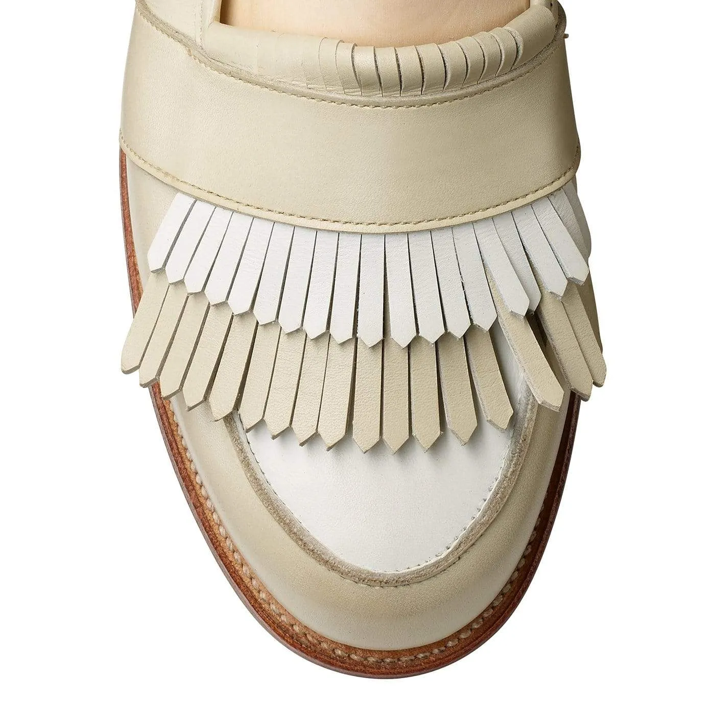 Memory Foam Emma Ivory & White Calf
