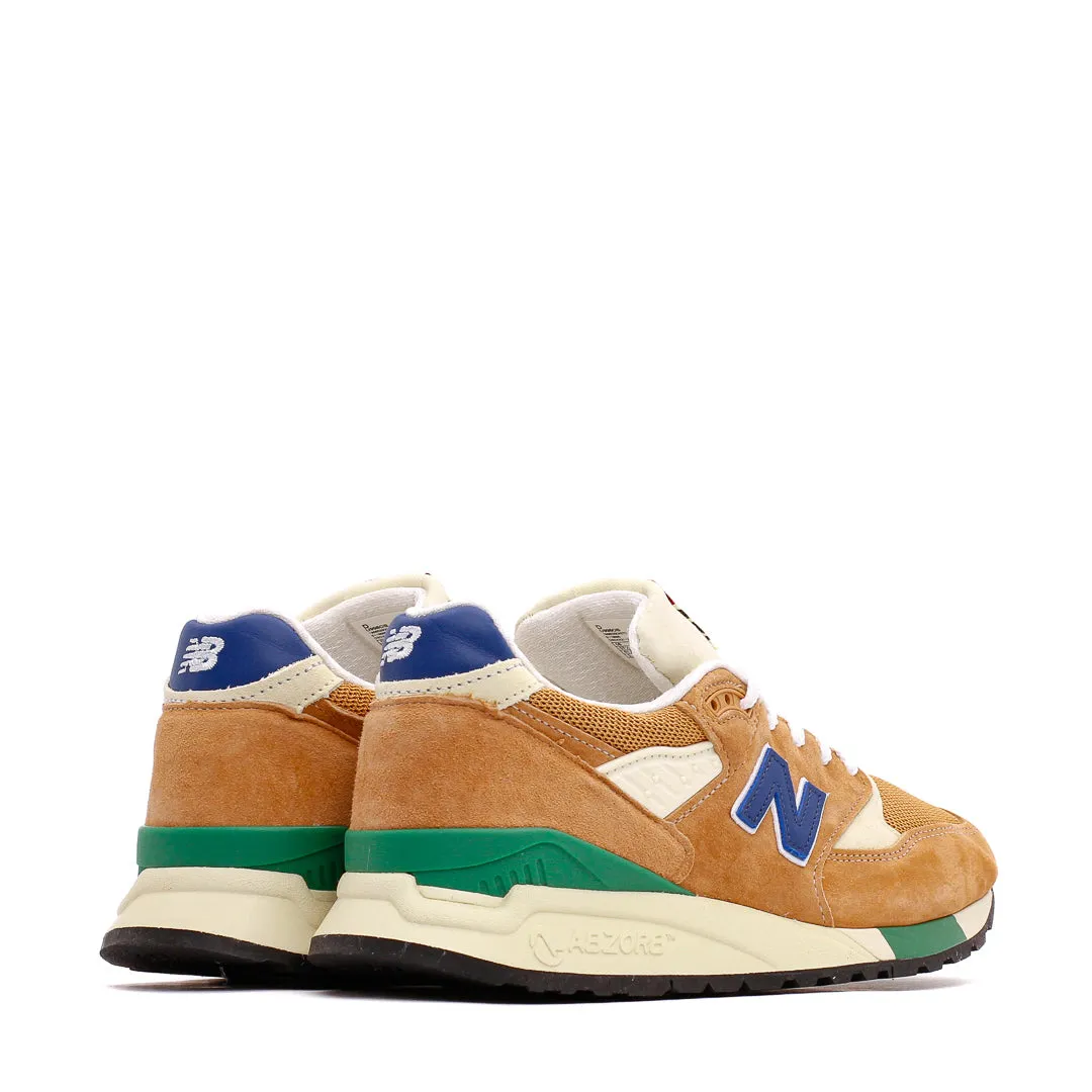 New Balance Unisex 998 Orange Made In USA U998OB running in a movable bridge area shoes grass - field - runner
