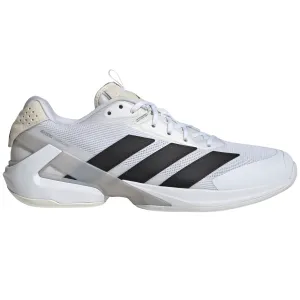 Foot Motion Running Adidas Adizero Ubersonic 5M Men Tennis Shoes - Cloud White / Core Black / Silver Metallic