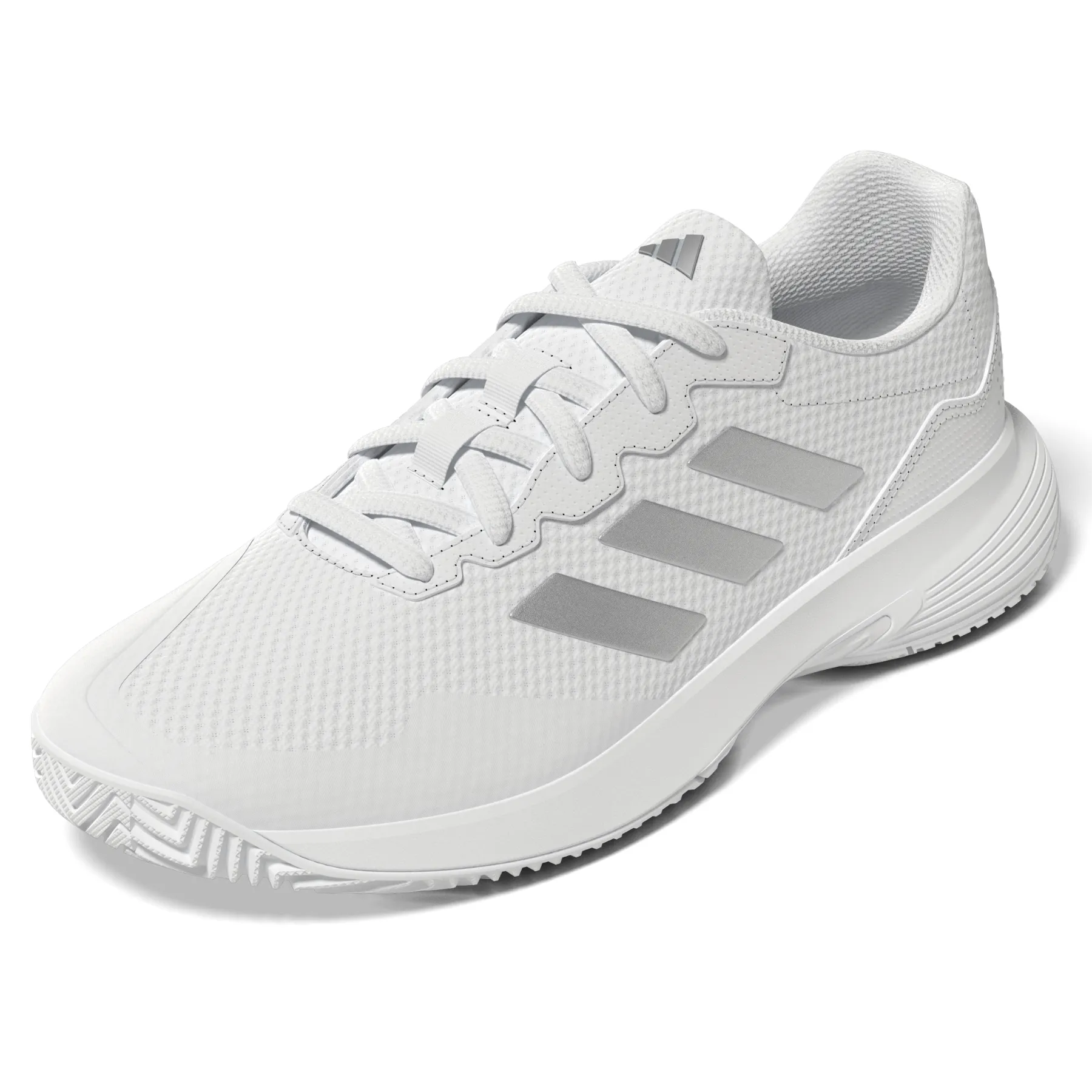 Workout Support Strong Stitching Adidas Performance Game Court 2.0  Womens Tennis Shoes - Footwear White/Silver Metallic