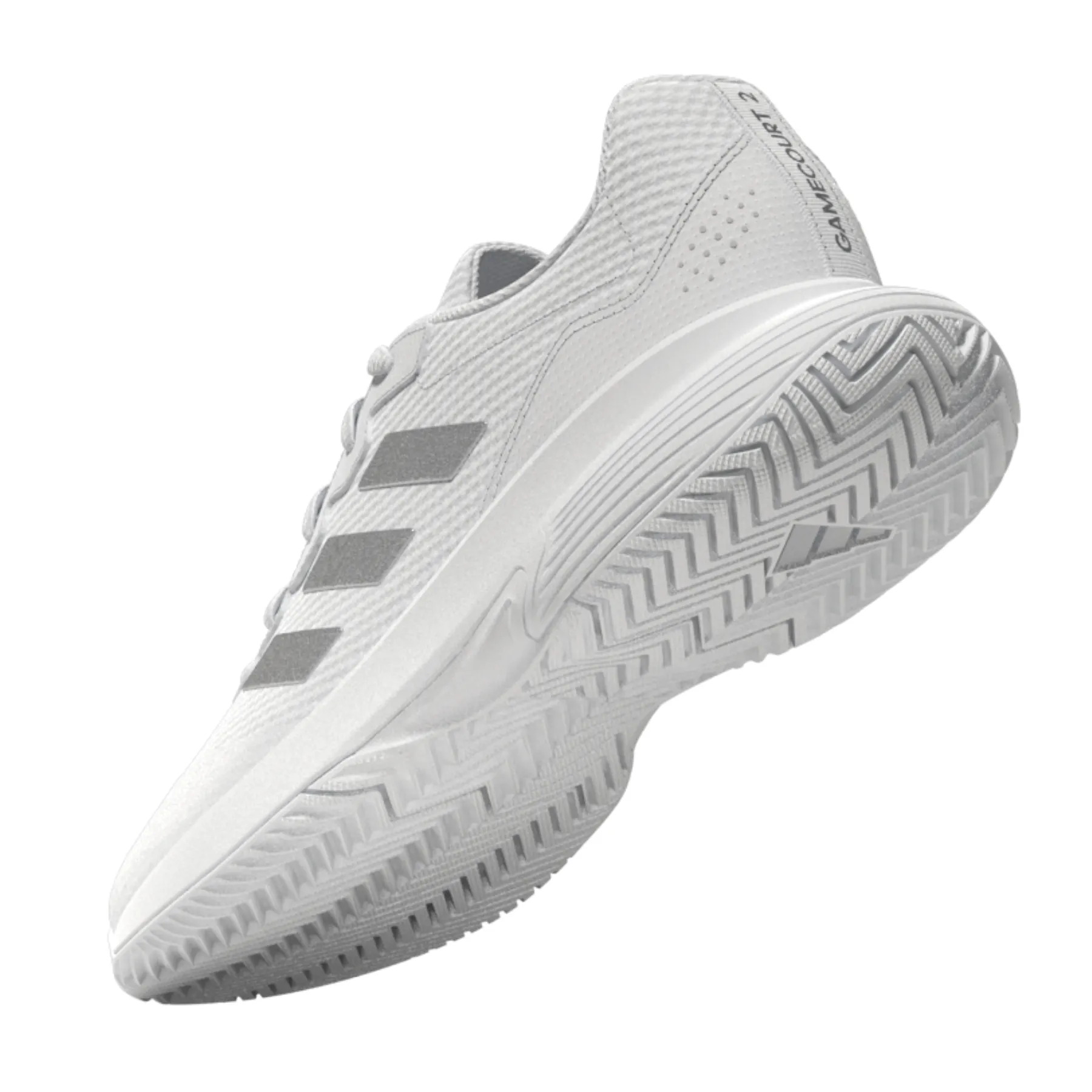 Adidas Performance Game Court 2.0  Womens Tennis Shoes - Footwear White/Silver Metallic Air Flow Lightly Padded