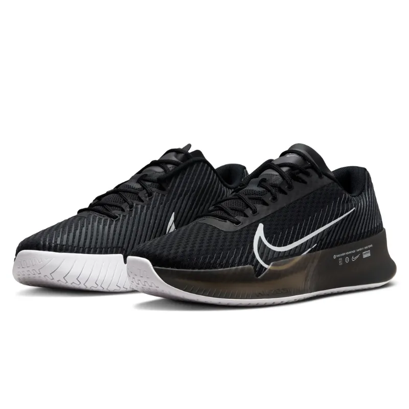 Ankle Ease Nike Court Air Zoom Vapor 11 Men Hard Court Tennis Shoes - Black/White-Anchrite