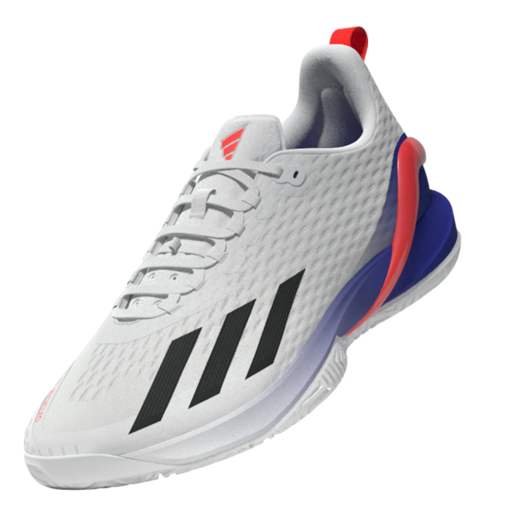 Functional Fit Compact Build Adidas Performance Adizero Cybersonic Men  Tennis Shoes- Ftw White/Core Black/Solar Red