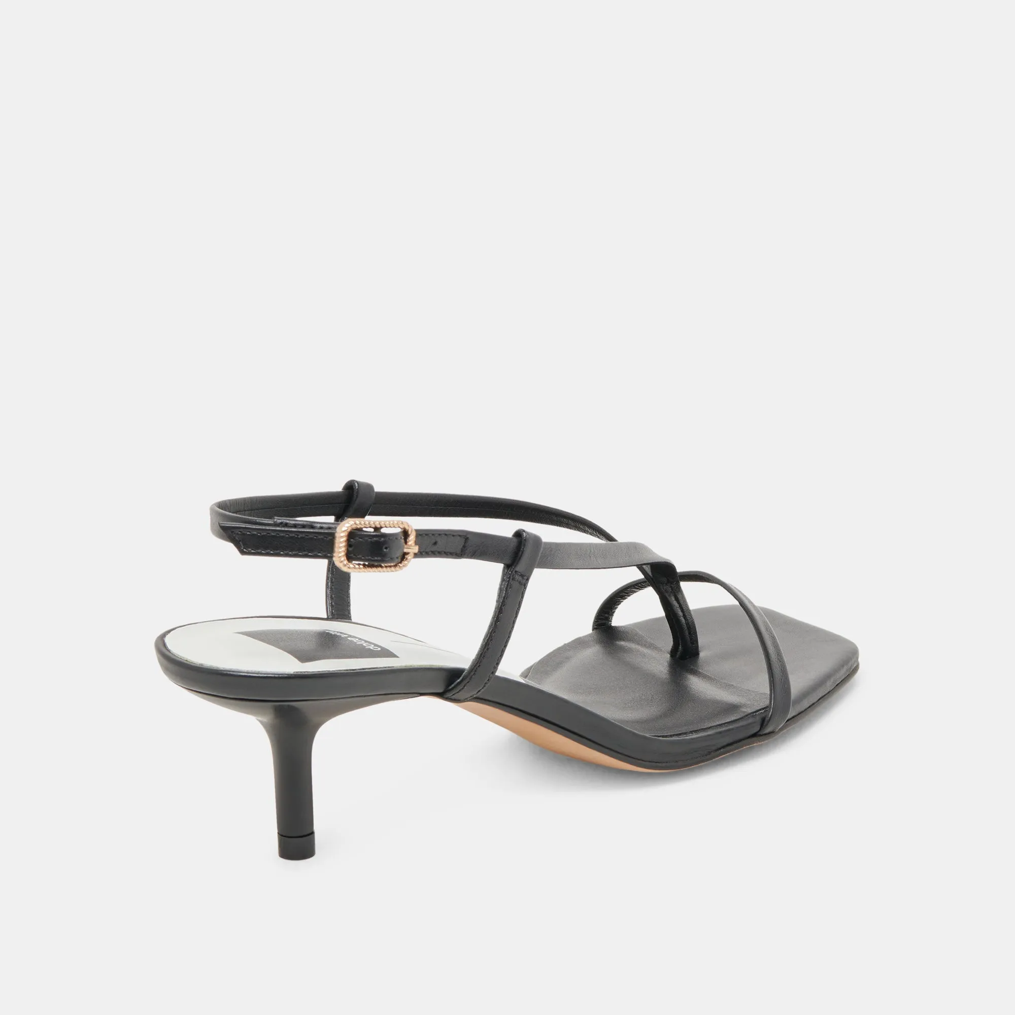 LAURY HEELS BLACK LEATHER Fashion Sandals Smart Pumps