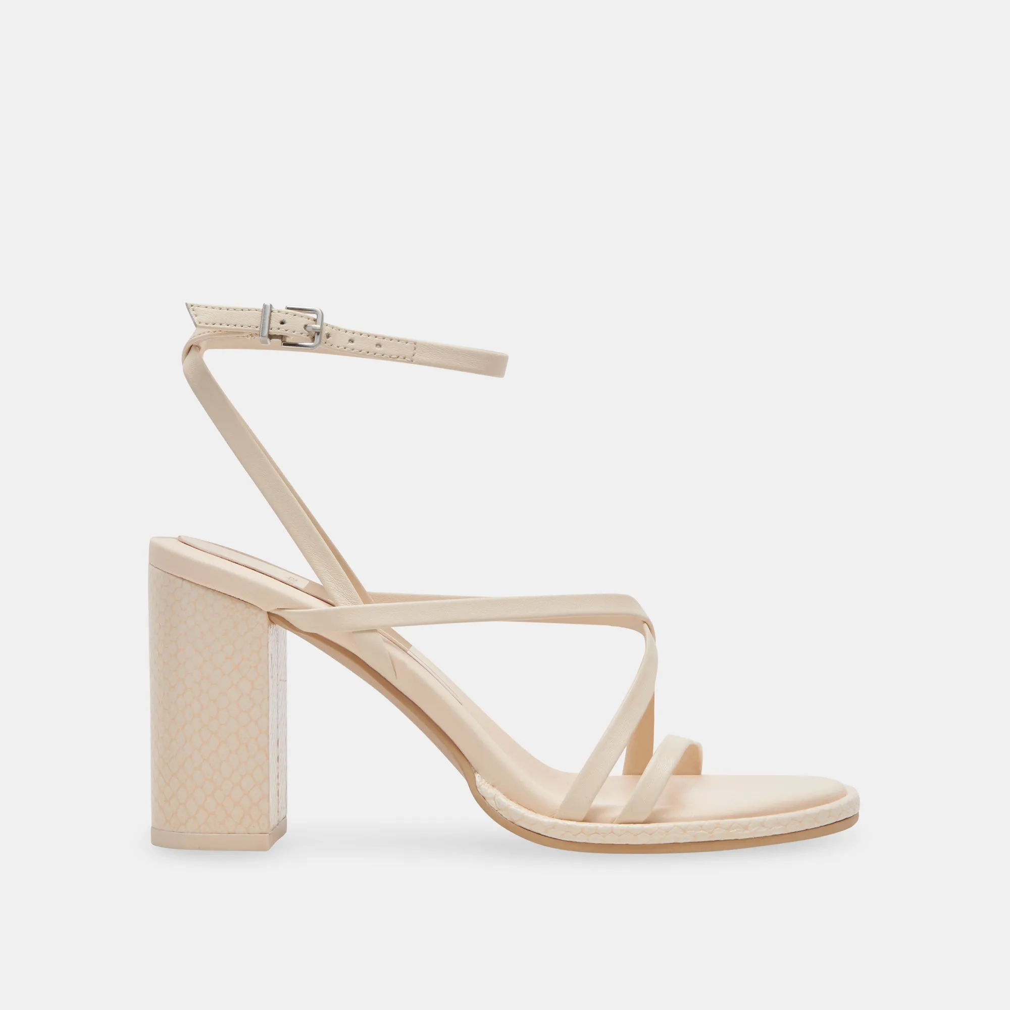 BARLY HEELS BONE LEATHER Wedding Reception Shoes Pointed Sandals