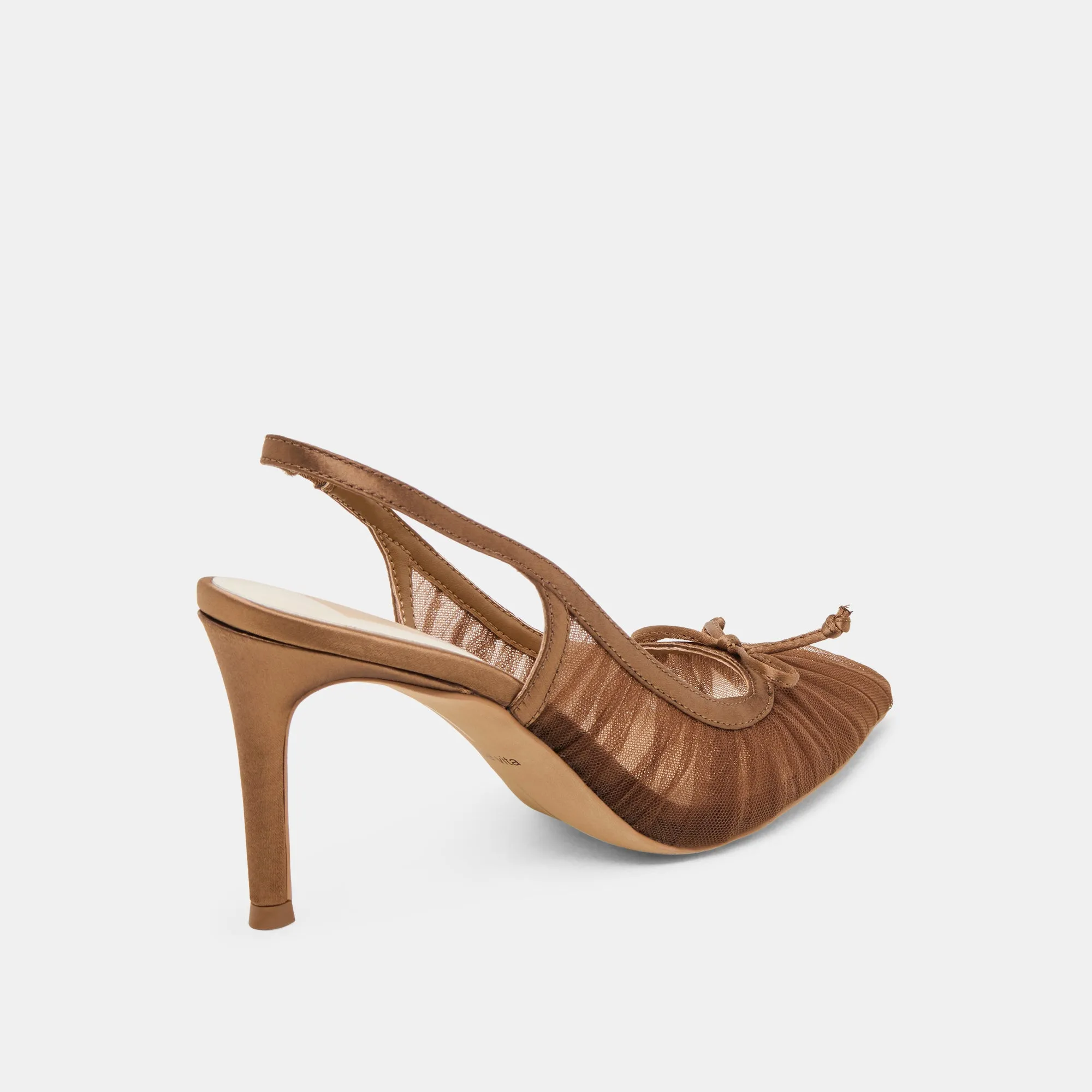 YELA HEELS MID BROWN TULLE High Quality
