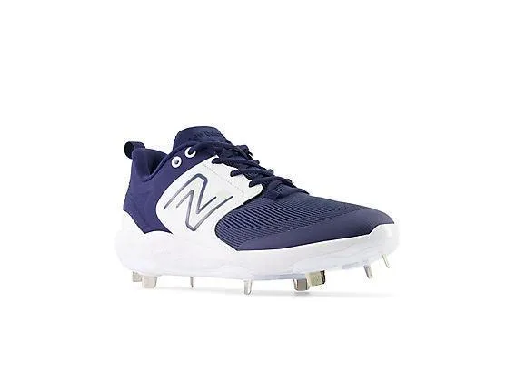 Walking Comfort Comfort Backing New Balance Men's Fresh Foam X 3000 V6 Metal Baseball Cleats - Navy with White - L3000TN6