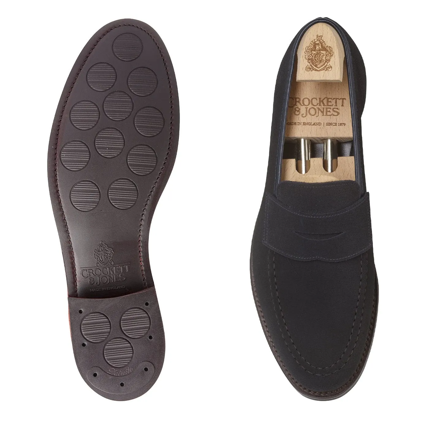 Practical Casual Fit Heel Soft Harvard 2 Navy Suede
