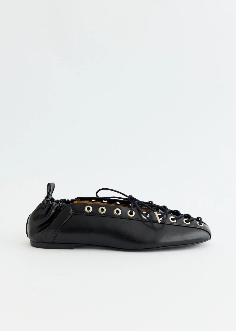 Eyelets Lace Up Ballerinas Speed Jog
