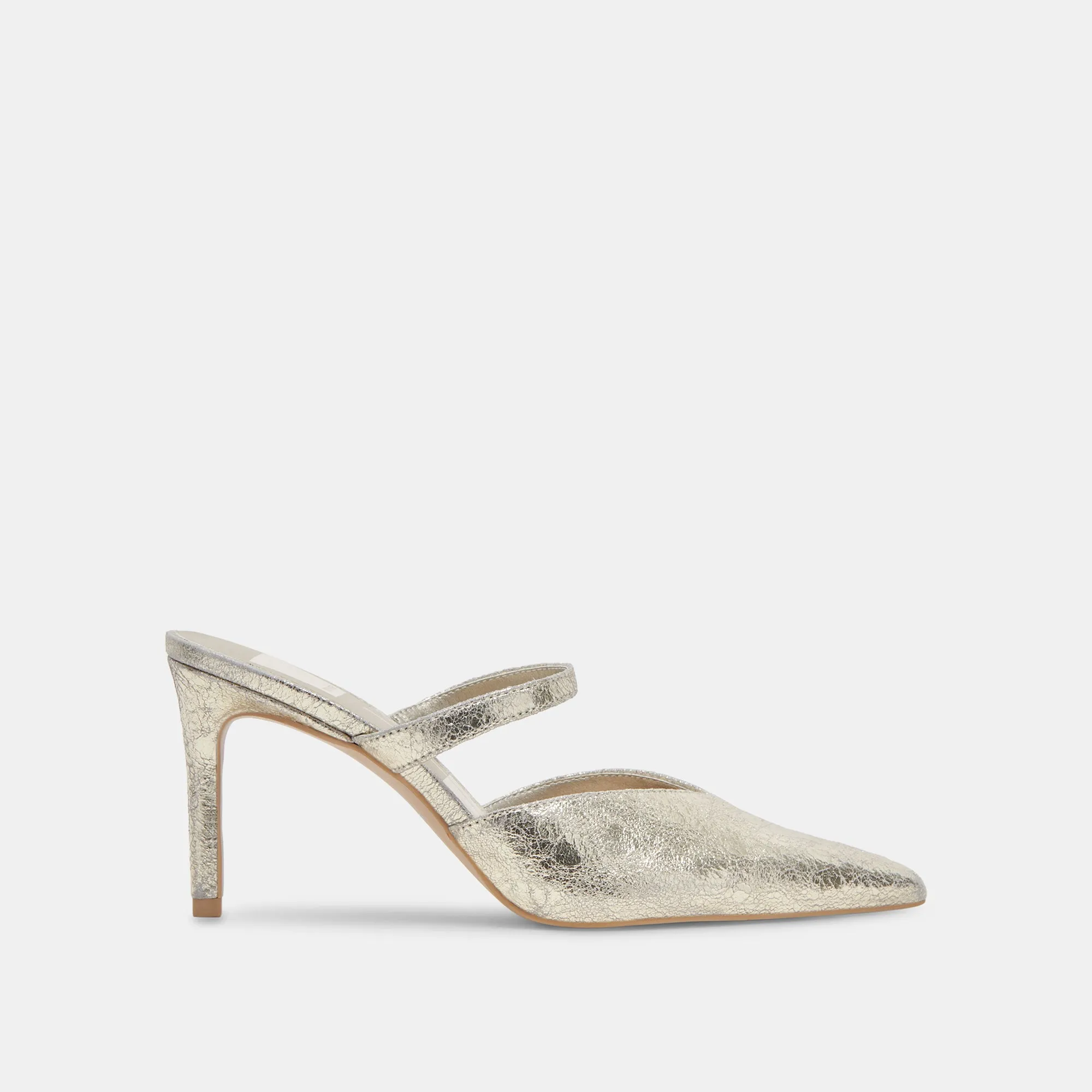 KANIKA WIDE HEELS PLATINUM DISTRESSED LEATHER Low Top Elegant Sandals