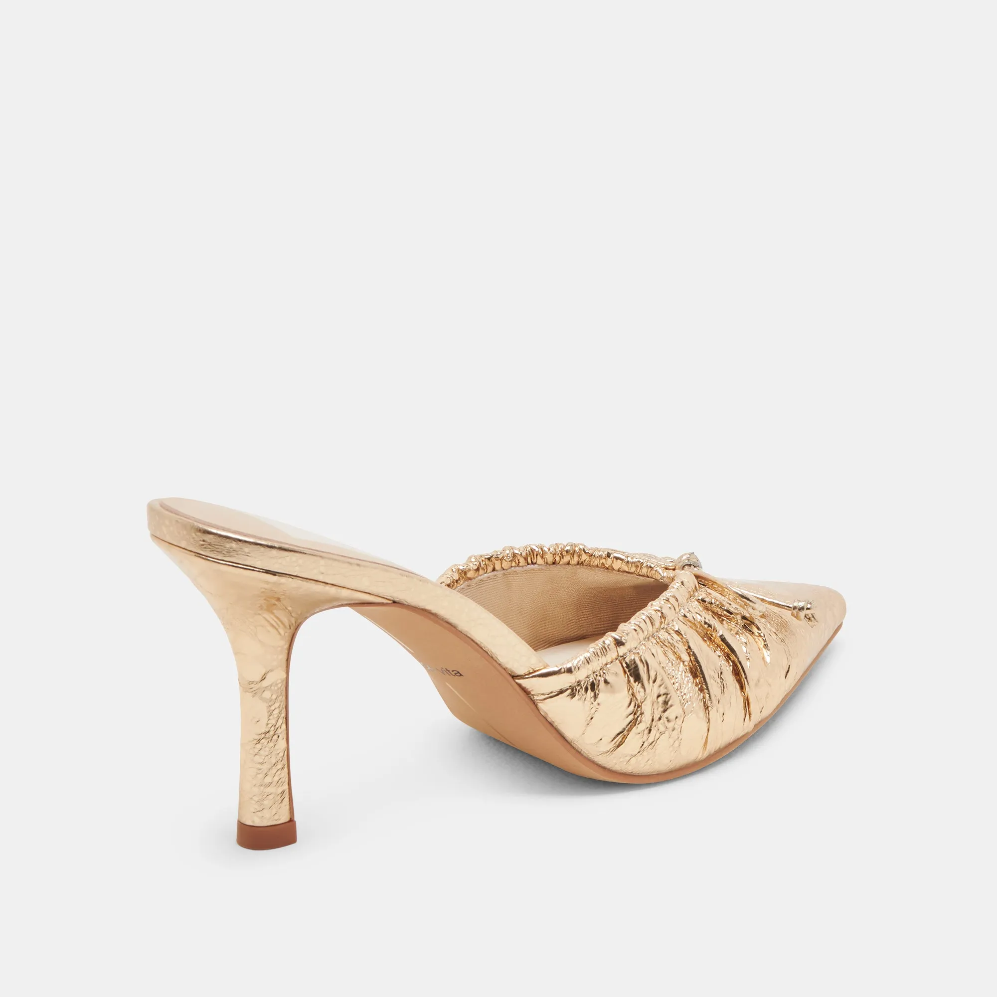 KAIRI HEELS GOLD DISTRESSED LEATHER Classic Booties Natural Material