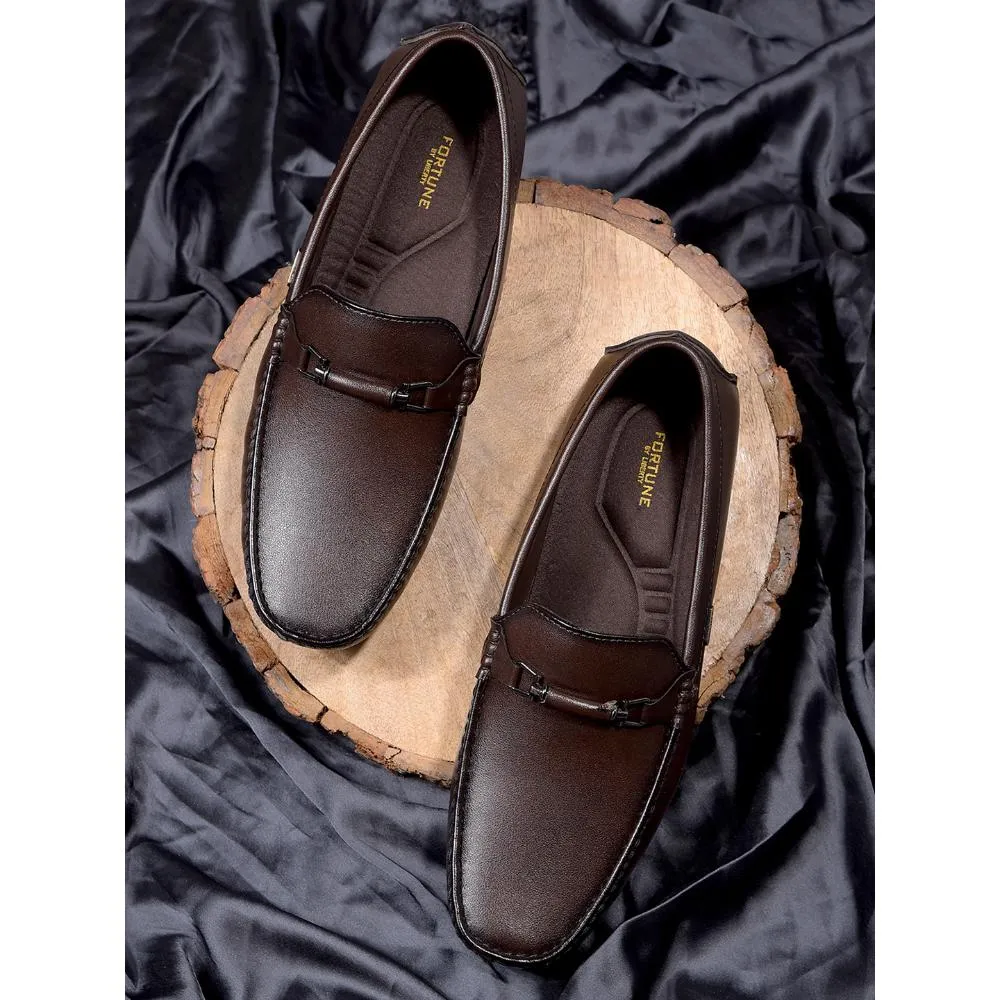 Fortune By Liberty Mens VCL-107 Brown  Formal Loafers Smooth Clean Step