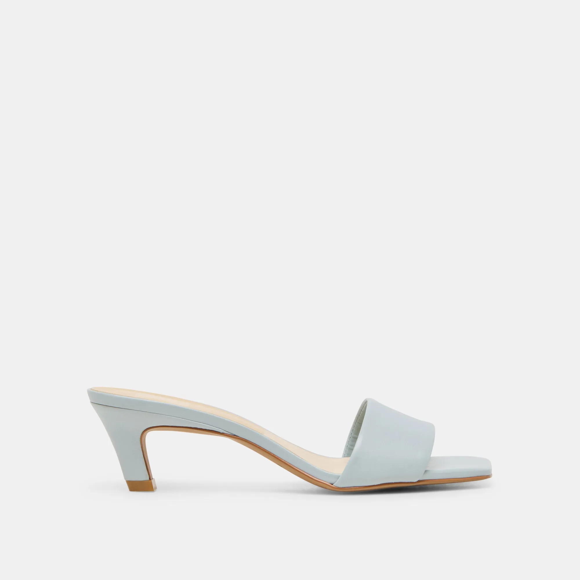 REXA HEELS ICE BLUE LEATHER Colorful High Heels Suede Heels