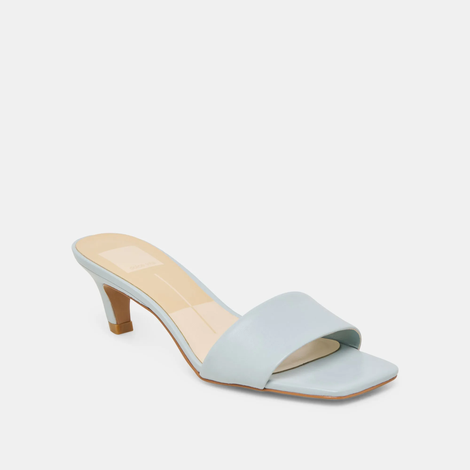 REXA HEELS ICE BLUE LEATHER Shock absorption Summer Sandals