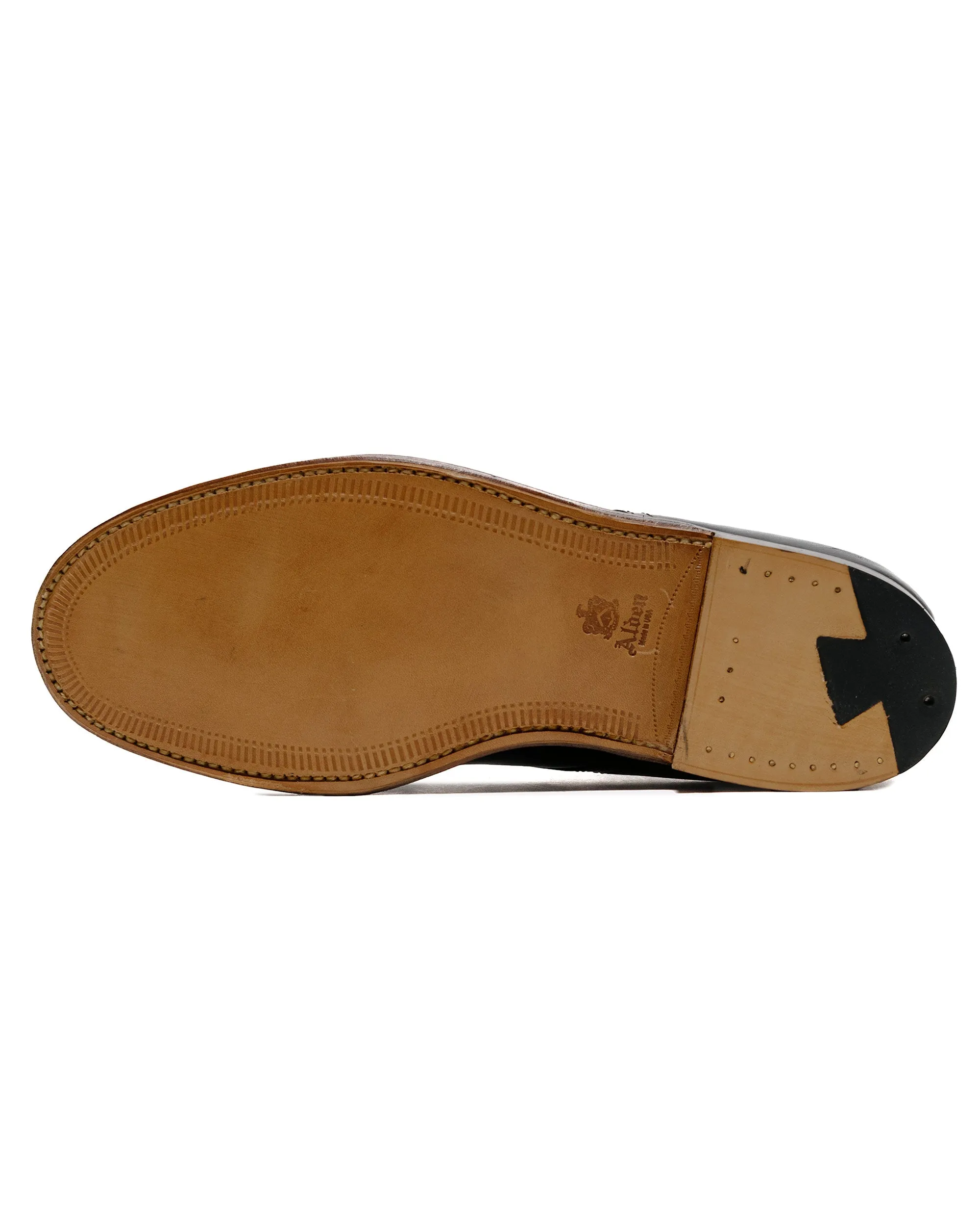 Alden V Tip Blucher Black Calfskin/Black Regina Grain G2603 Soft Hike