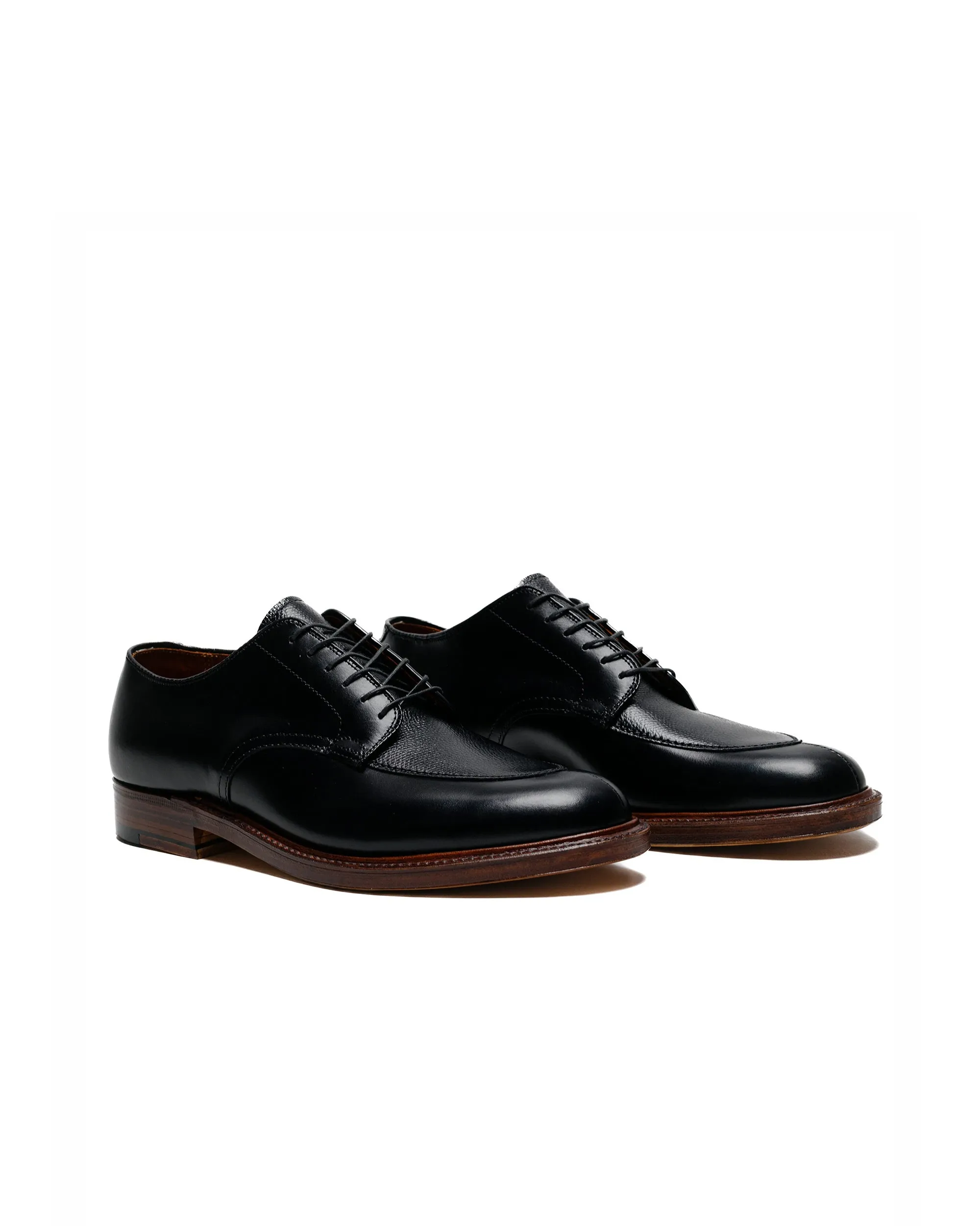 Parkour Hike Non-slip Fit Alden V Tip Blucher Black Calfskin/Black Regina Grain G2603