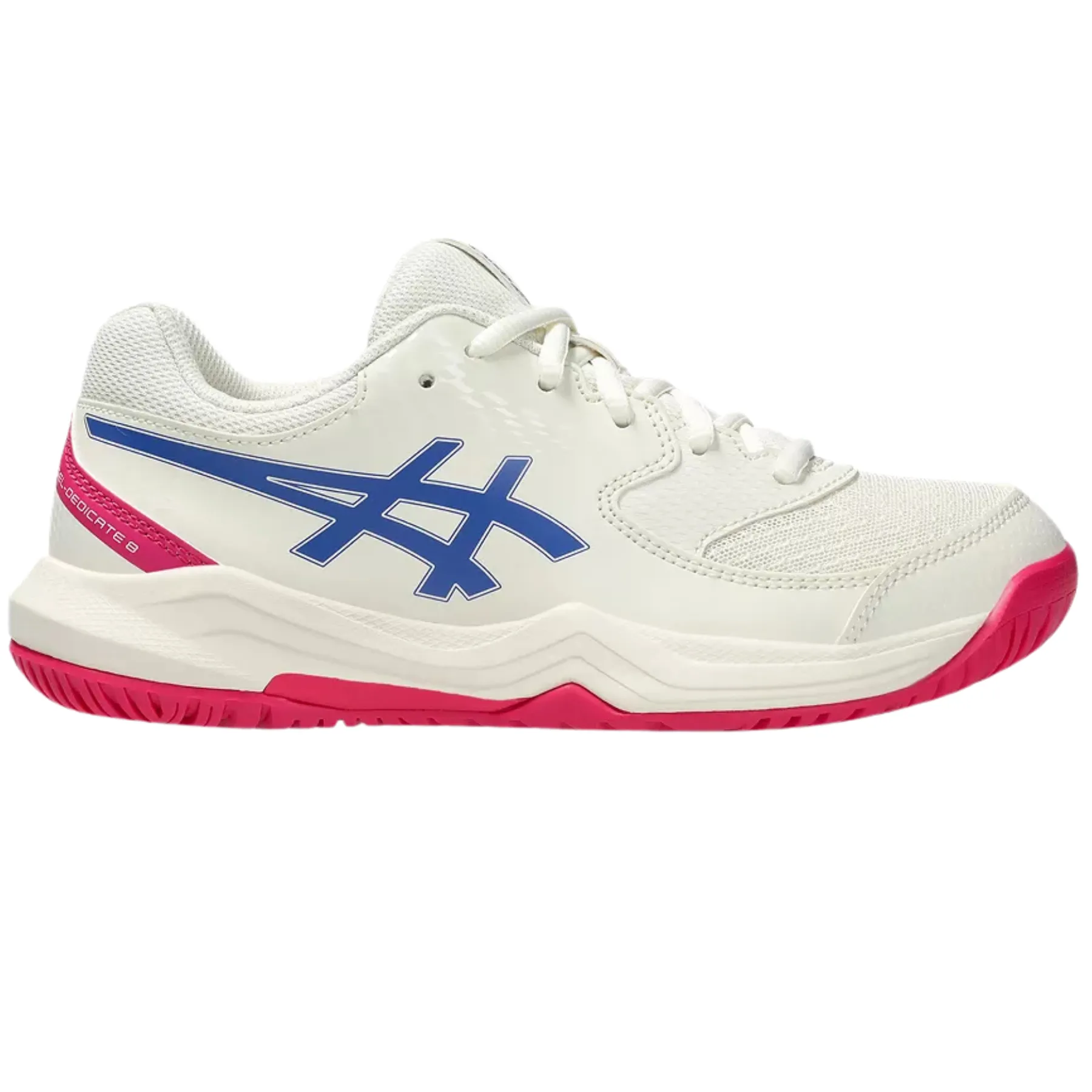 Asics Gel-Dedicate 8 Junior Tennis Shoes - Cream/Dark Cobalt Soft Interior