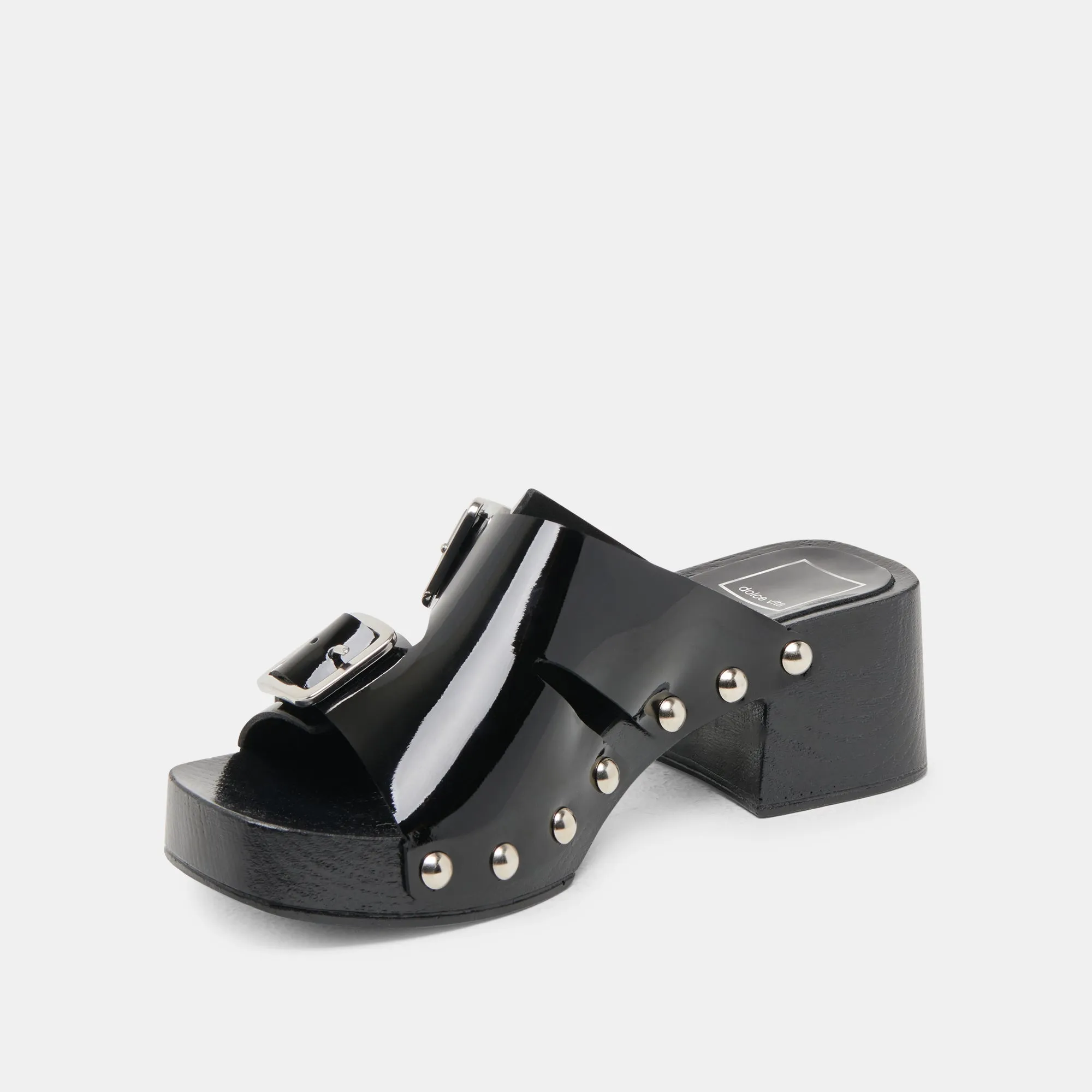 MELODY HEELS BLACK LEATHER Pointed Toe