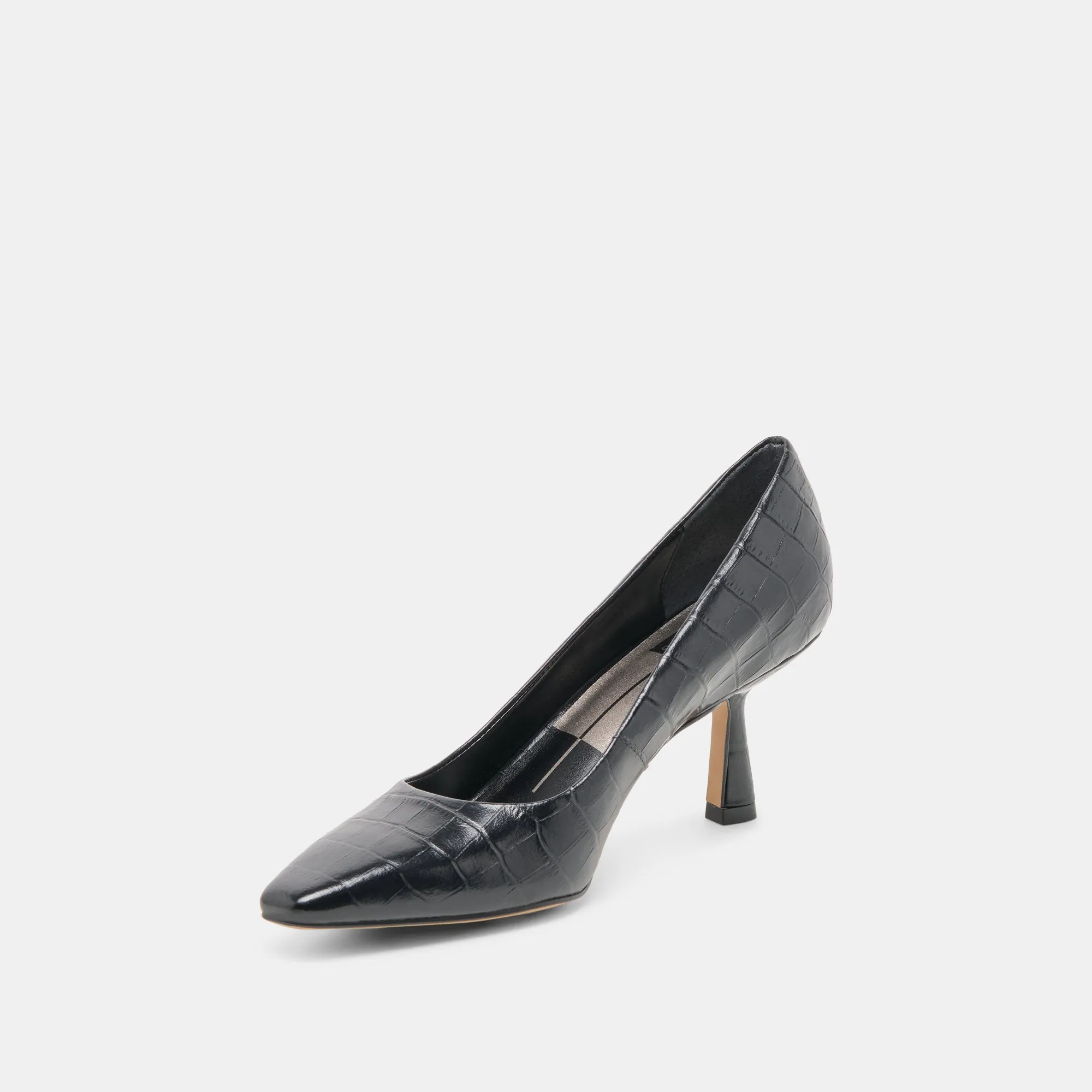 BRIONA HEELS NOIR CROCO EMBOSSED LEATHER Stylish