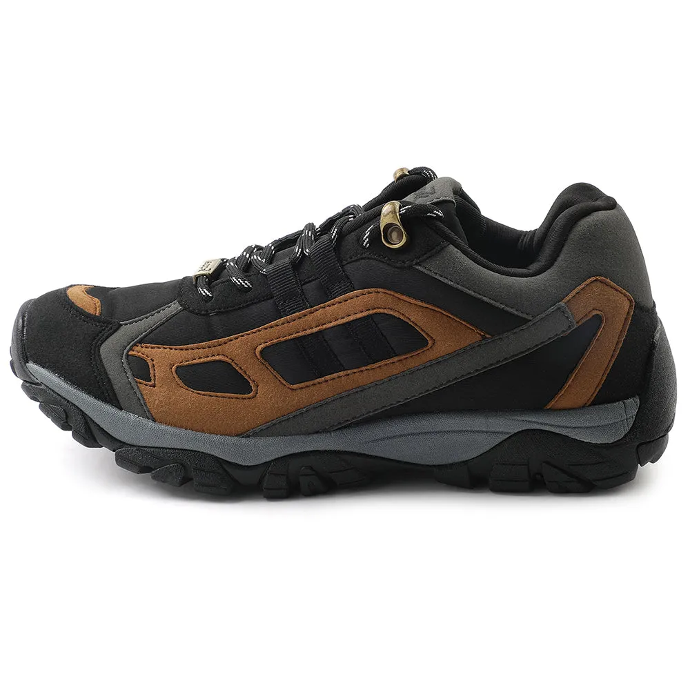 Leap7x Black Sports Lacing Running Shoes For Men EAST-1 By Liberty Foldable Design ECCO Biom