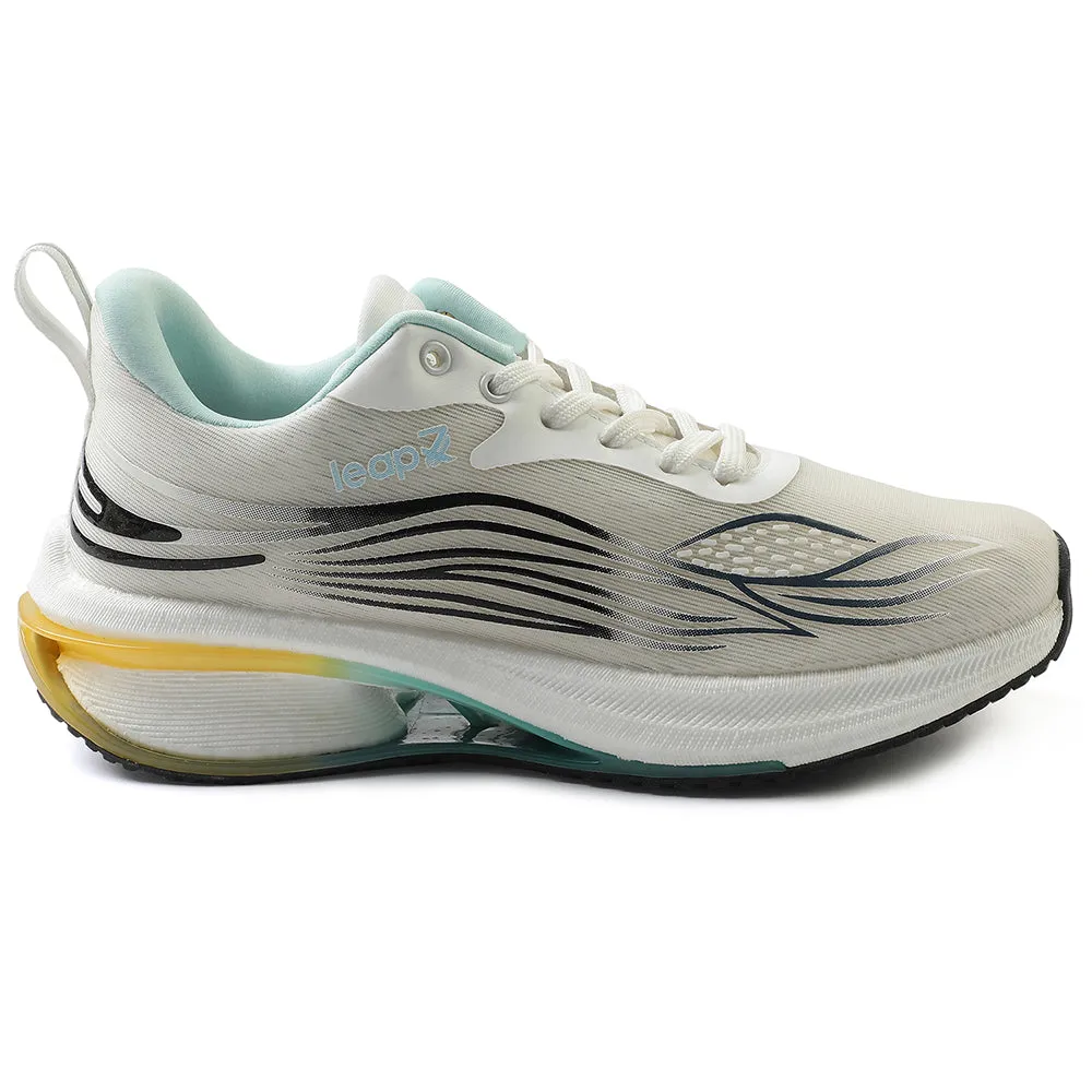 adjustable - straps - adjustability shoes thigh - high running gear Leap7x White Sports Lacing Running Shoes For Men MOSCOW-2 By Liberty