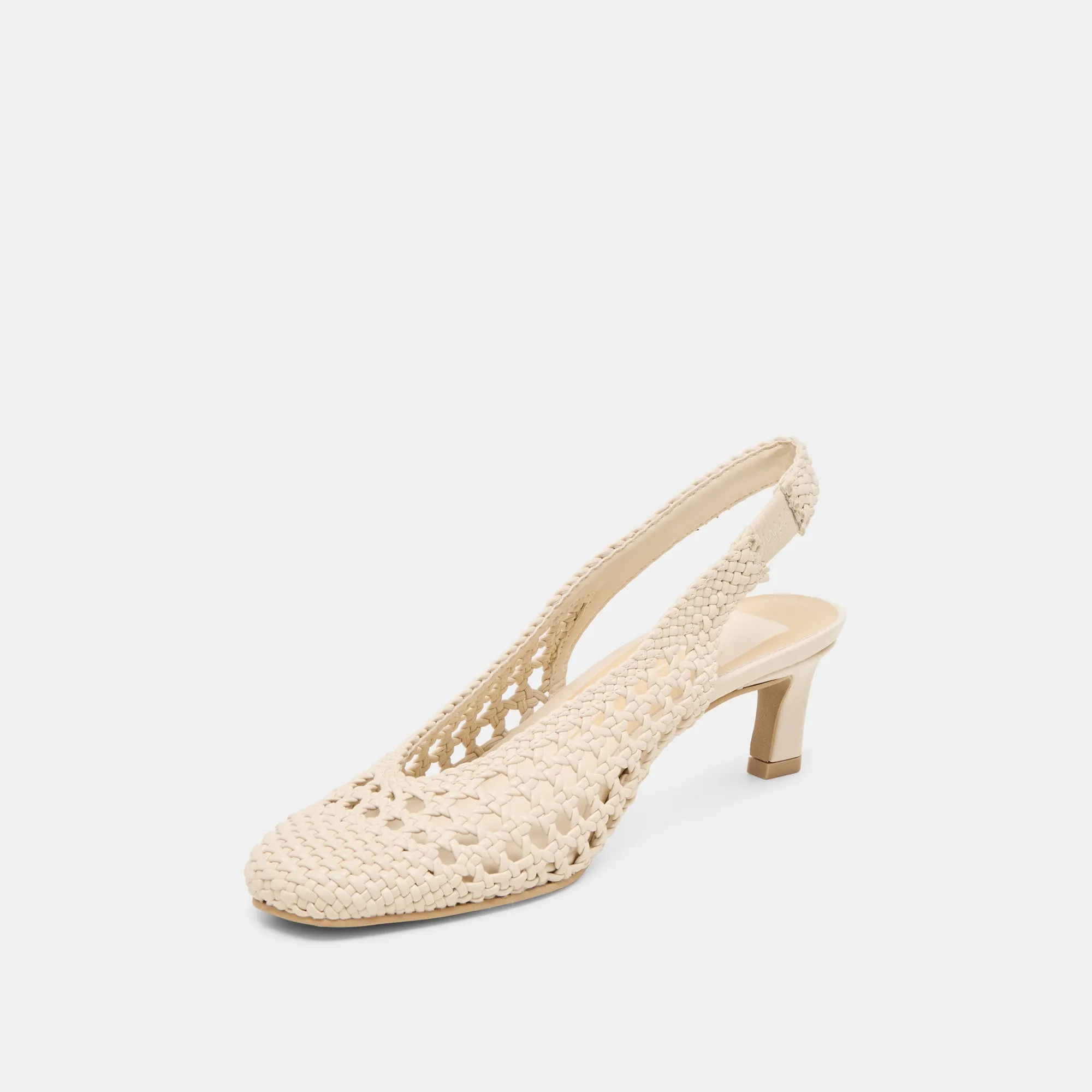 Bold Stilettos FAWNE HEELS CREME WOVEN STELLA