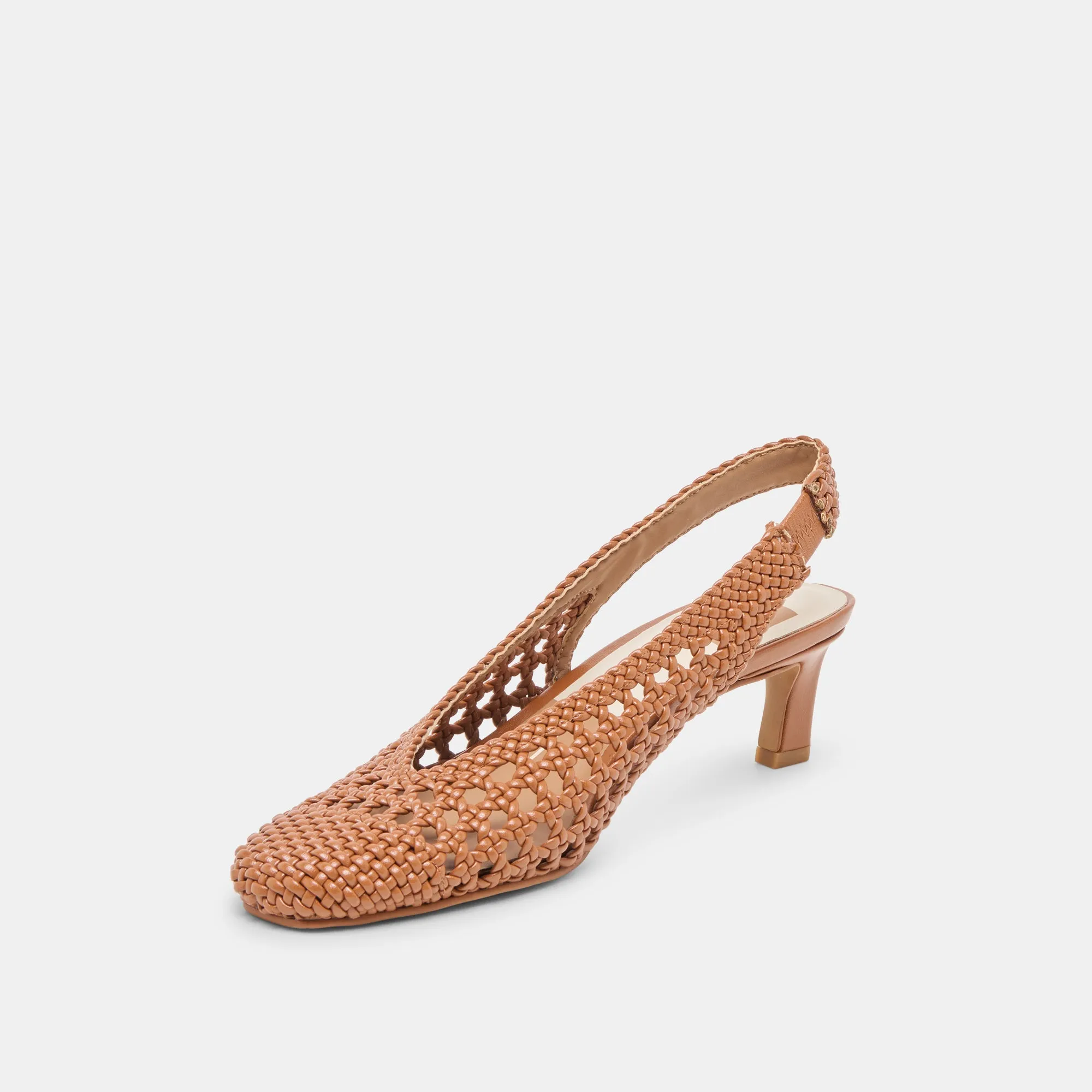 Leather Floral Design Heels FAWNE HEELS SADDLE WOVEN STELLA
