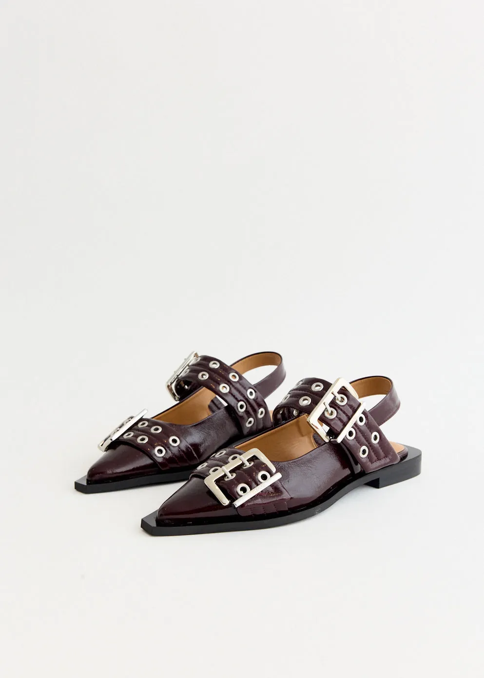 Catch Step Feminine Buckle Ballerinas