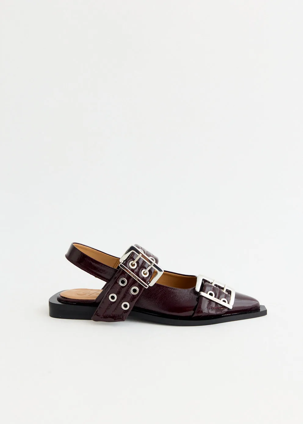 Tread Pattern Urban Vibes Feminine Buckle Ballerinas