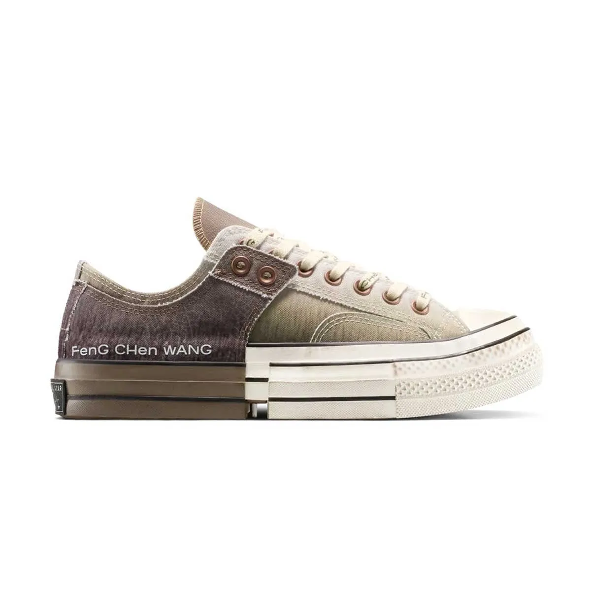   Feng Chen Wang 2-in-1 Chuck 70 Low Top 'Brown Egret' Climate Control Technology Stitch Free Construction