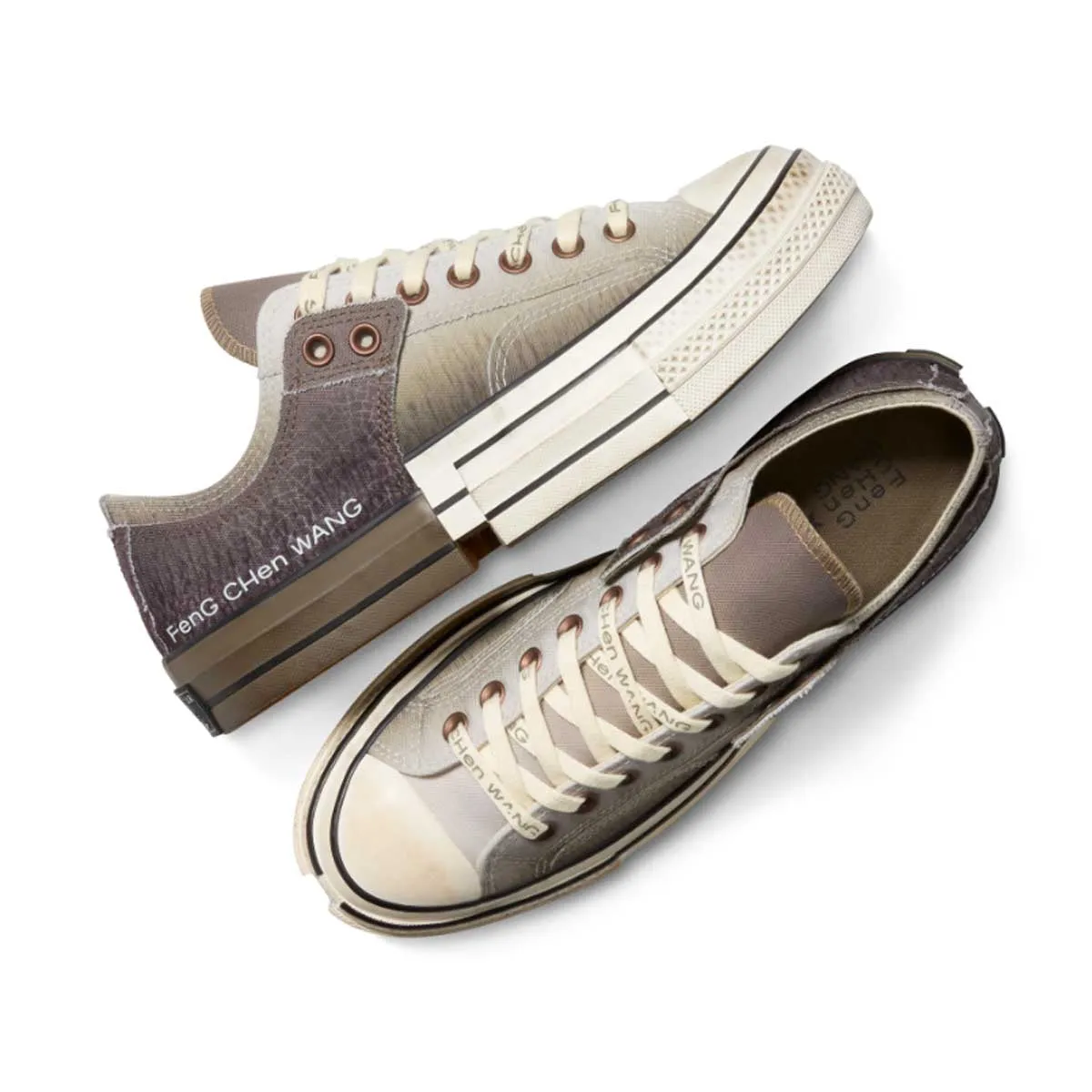 Plush flexibility Collapsible Heel   Feng Chen Wang 2-in-1 Chuck 70 Low Top 'Brown Egret'