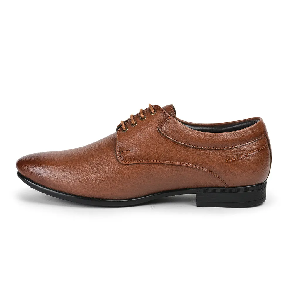 Solid Sole Work Style Fortune By Liberty Men HOL-110 Tan Formal Lacing Derby Shoes